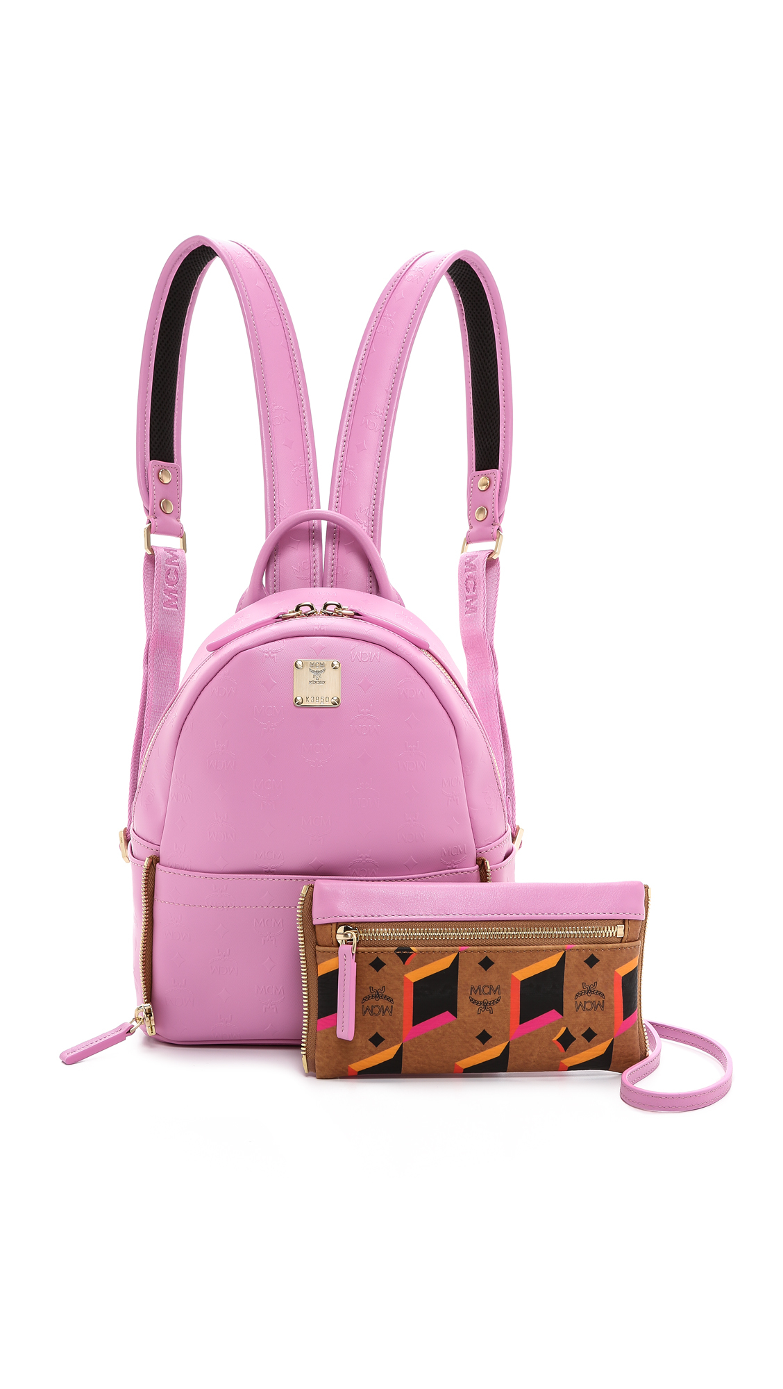 Mcm Diamond Print Mini Backpack - Pink in Pink | Lyst