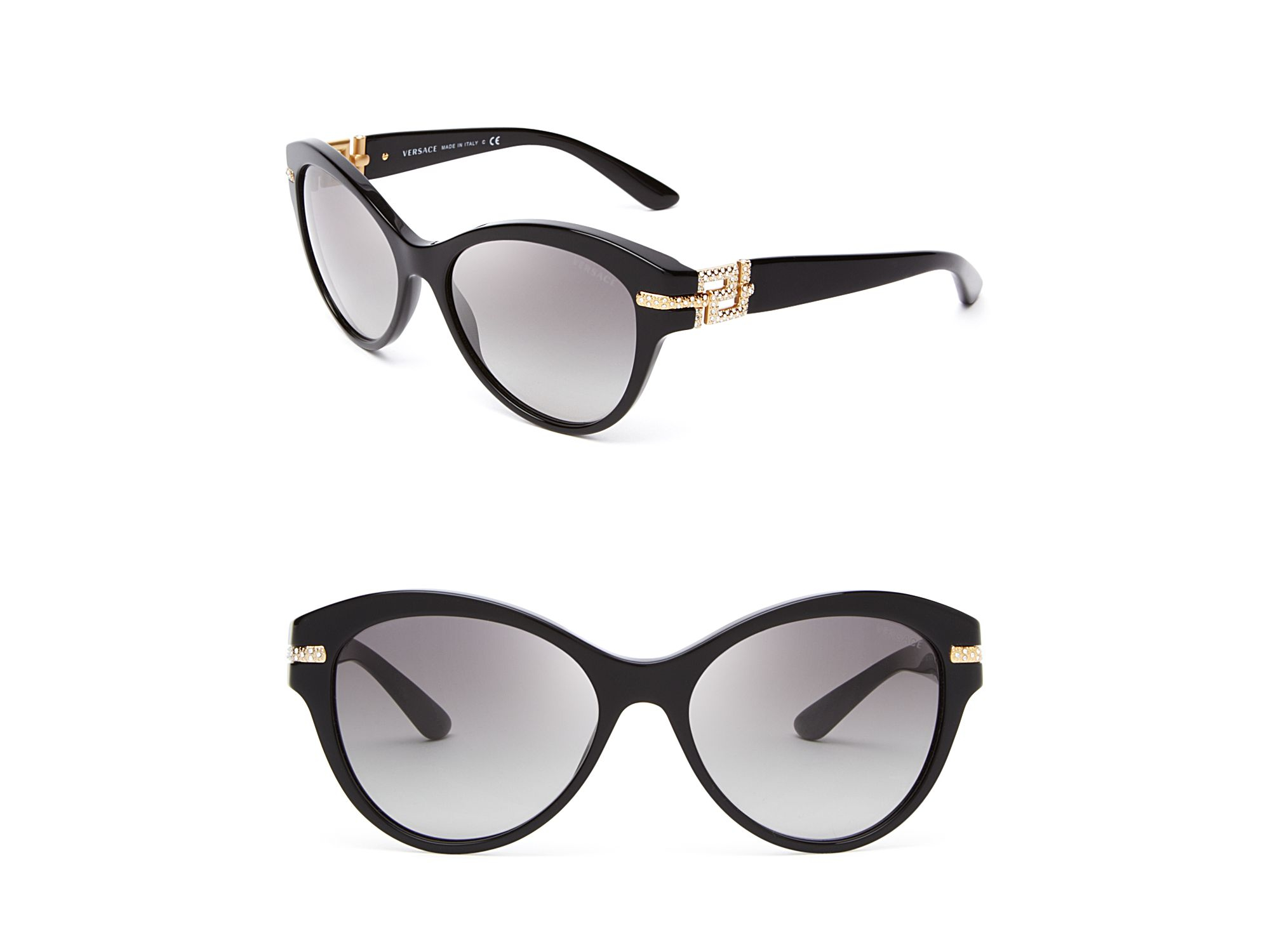 Versace Rock Icons Greca Cat Eye Sunglasses in Black
