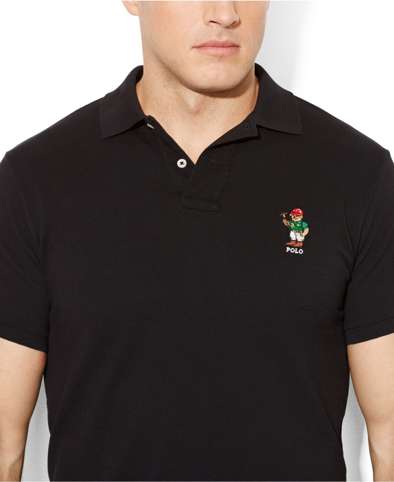 Lyst Polo Ralph Lauren Big And Tall Classic Fit Polo Bear Mesh Shirt In Black For Men 0592