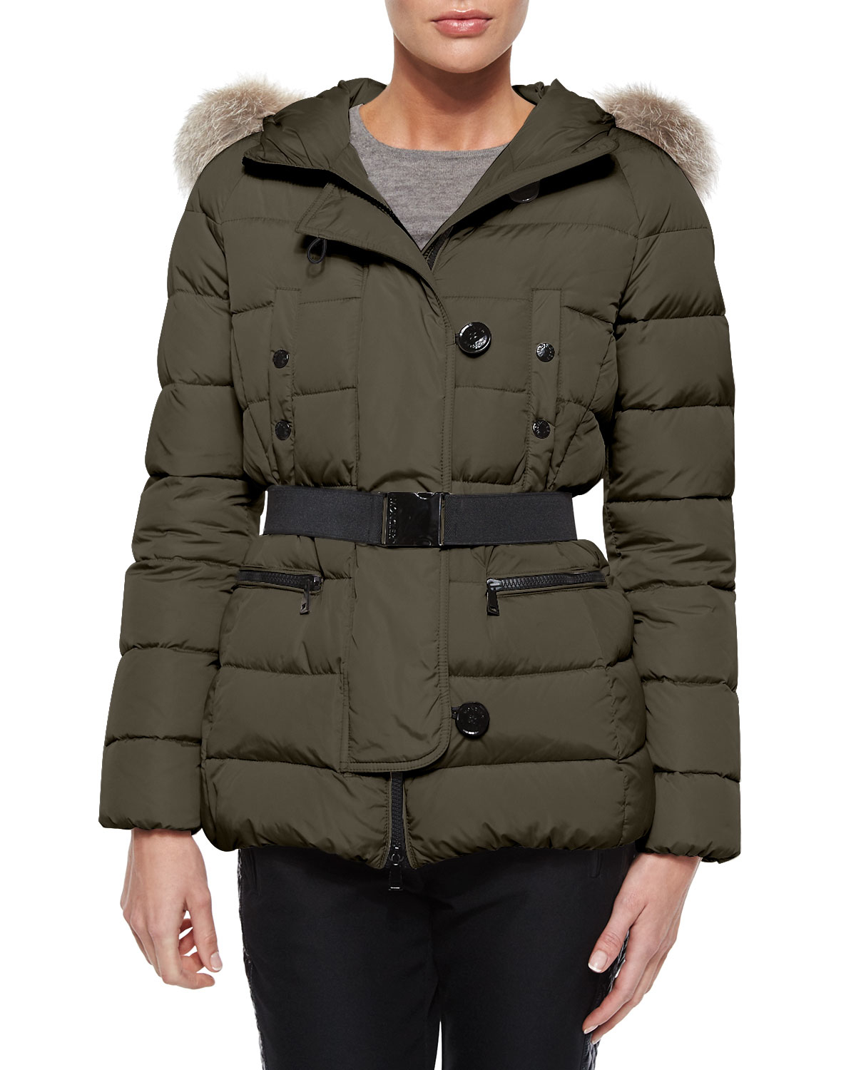 moncler puffer jacket brown