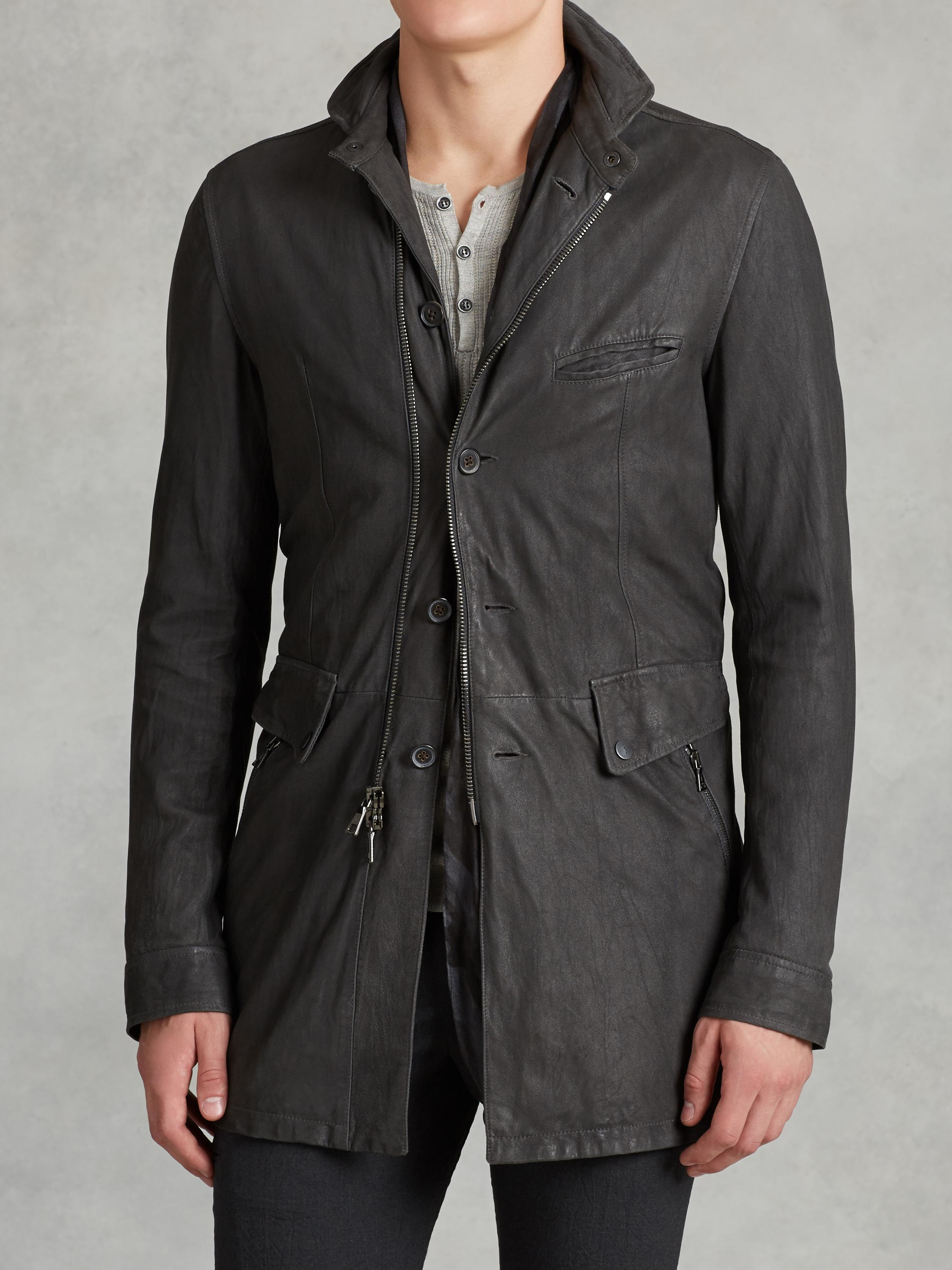 Lyst John Varvatos Dual Closure Suede Jacket in Black for Men