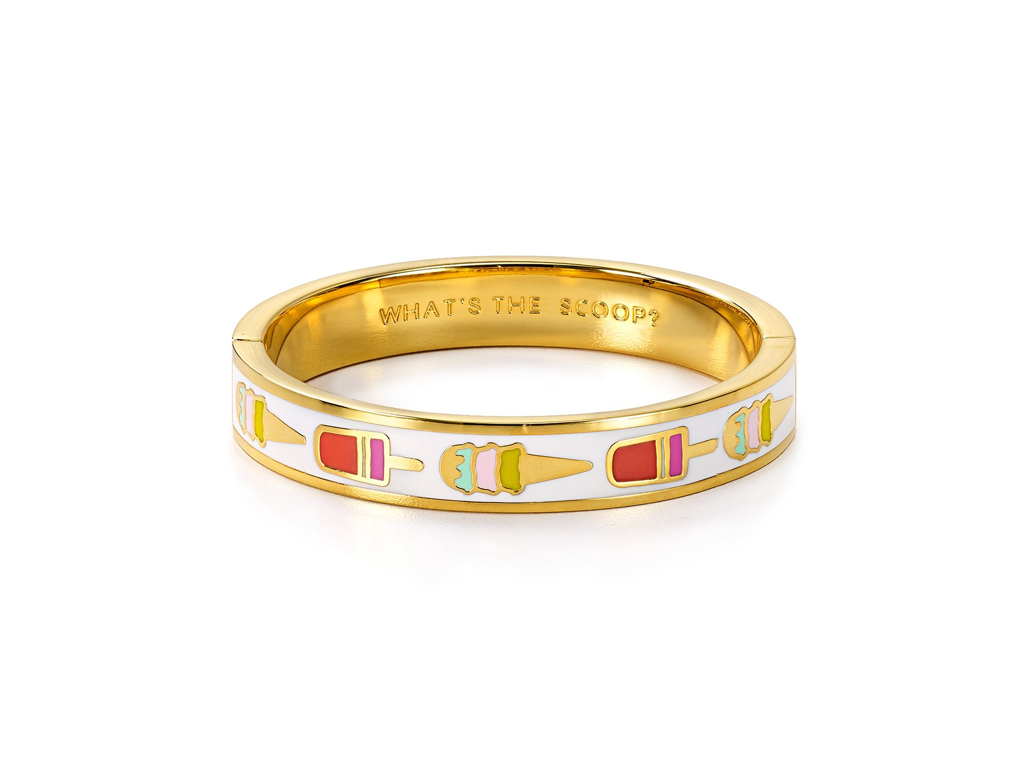 Lyst Kate Spade New York What S The Scoop Idiom Bangle In Metallic Gallery