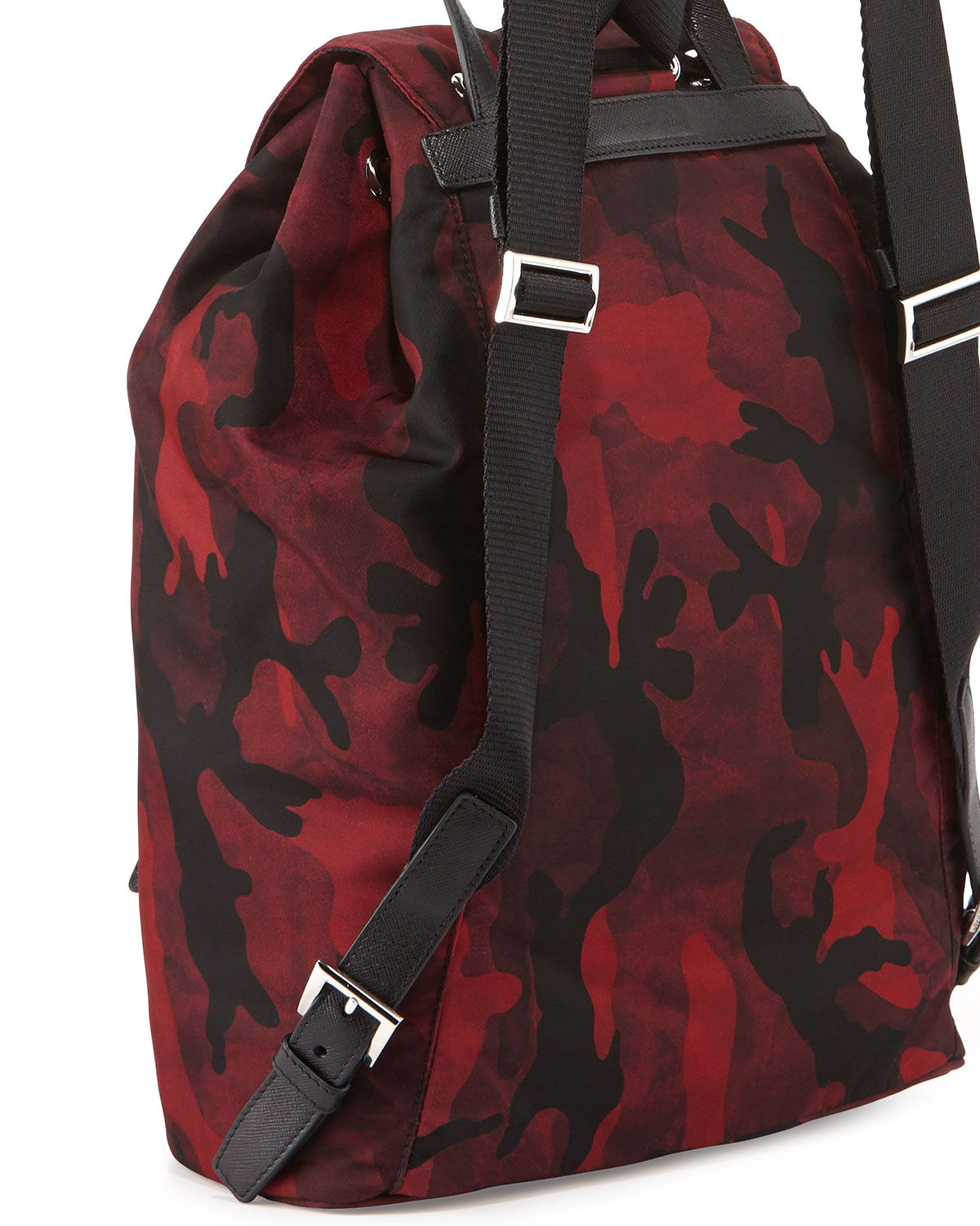 Prada Tessuto Camouflage Backpack in Red for Men (BORDEAUX) | Lyst  