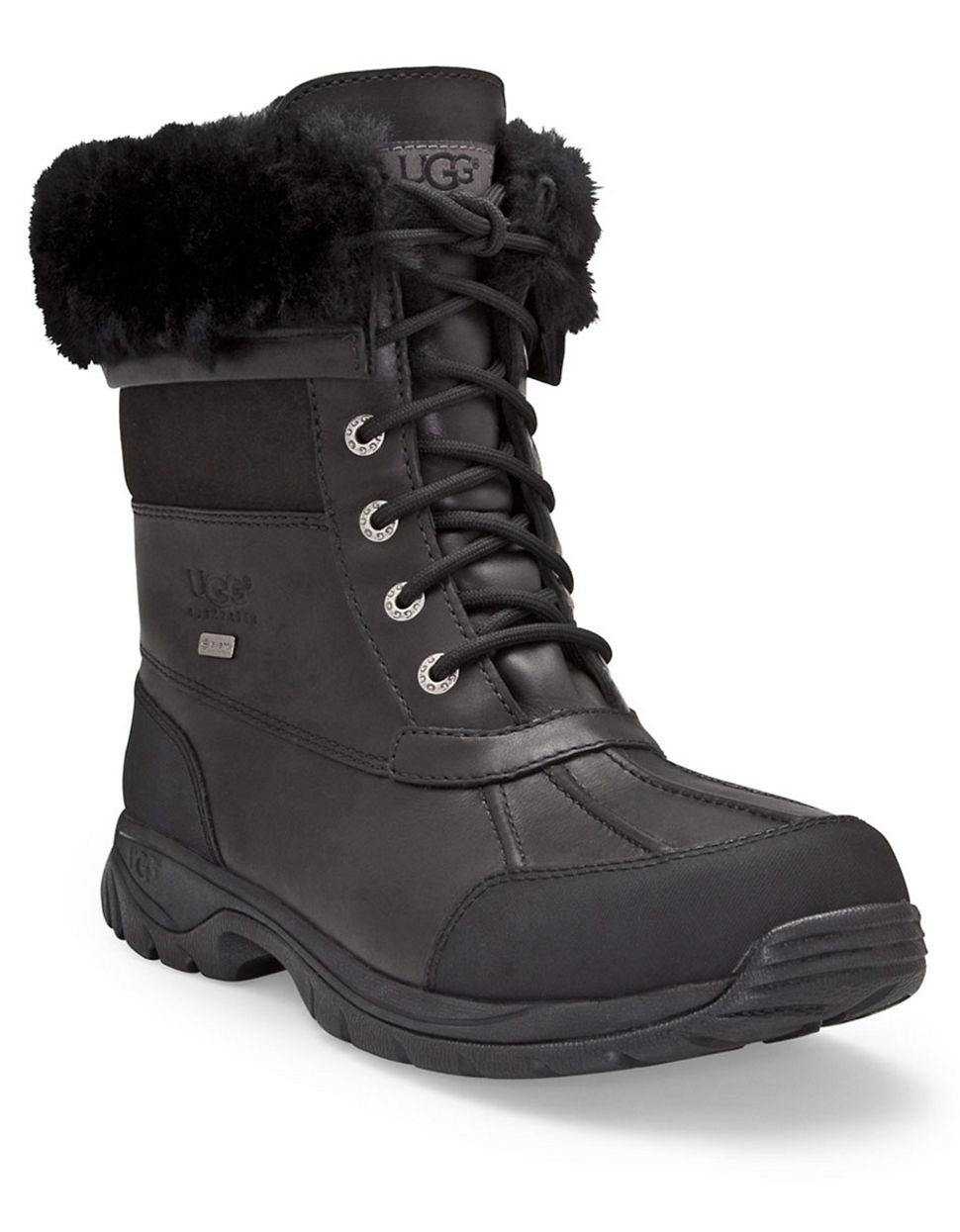 Ugg Mens Butte Sheepskin Leather Boots in Black for Men | Lyst