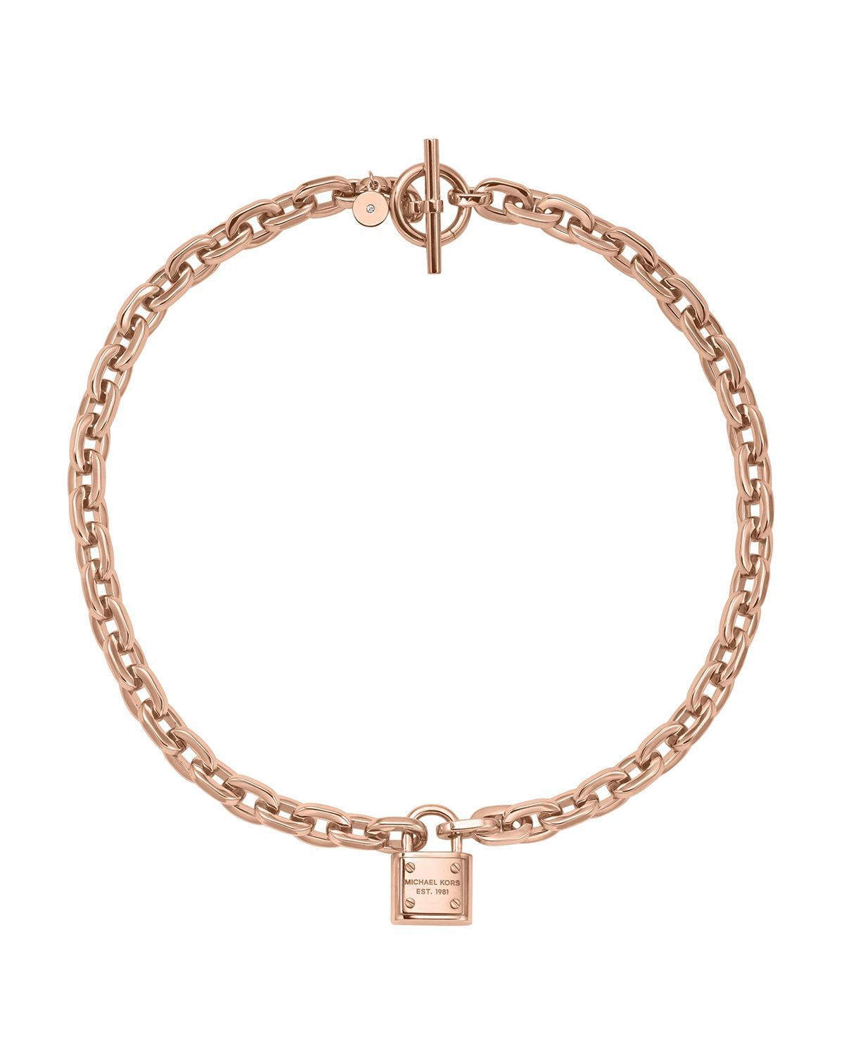 Michael kors Chain Link Padlock Toggle Necklace, 16