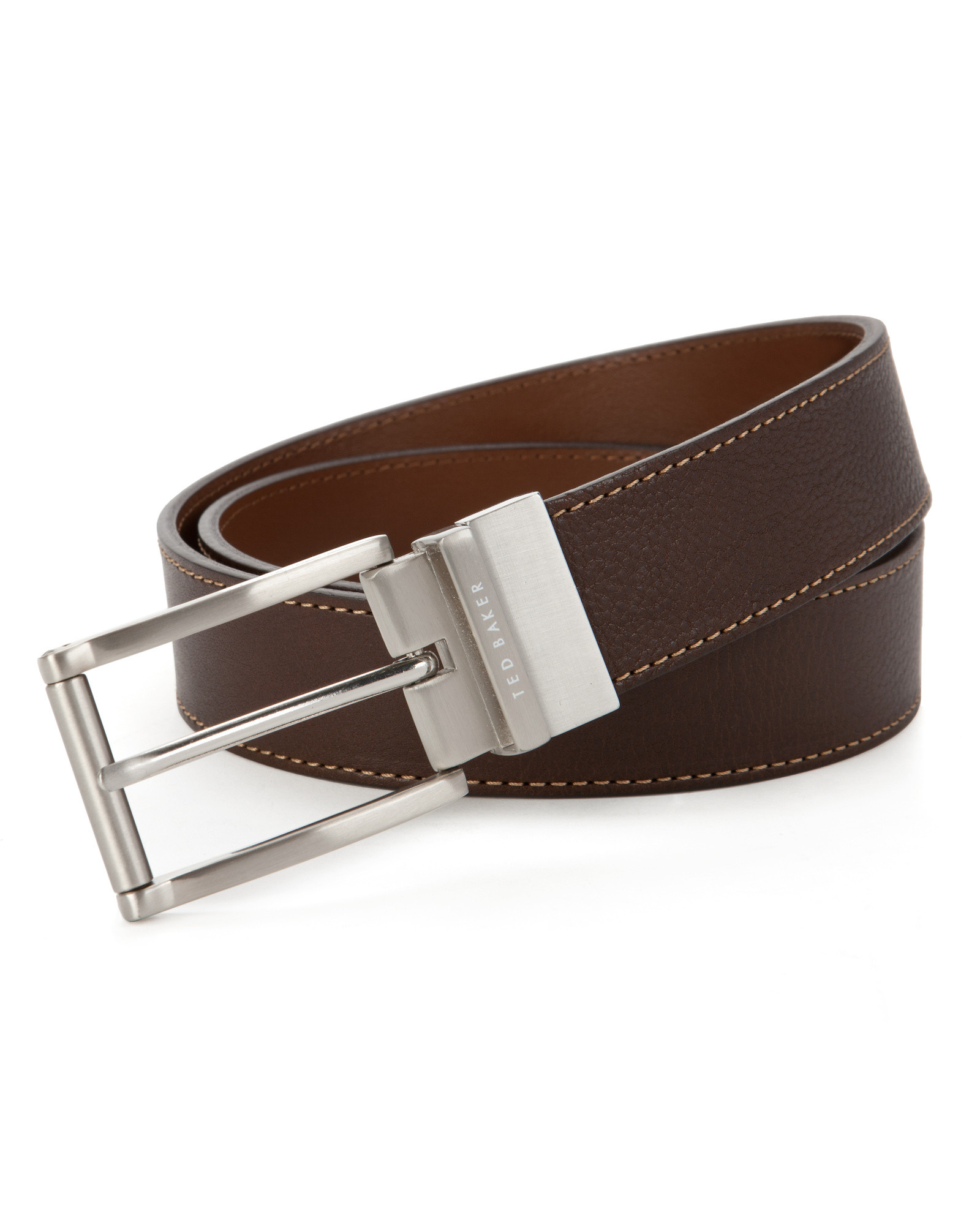 Ted baker Reversible Leather Belt in Brown for Men (Chocolate) | Lyst