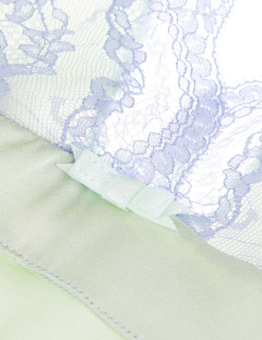 Myla Isabella Pale Pistachio/Delicate Iris Silk Babydoll Nightwear in