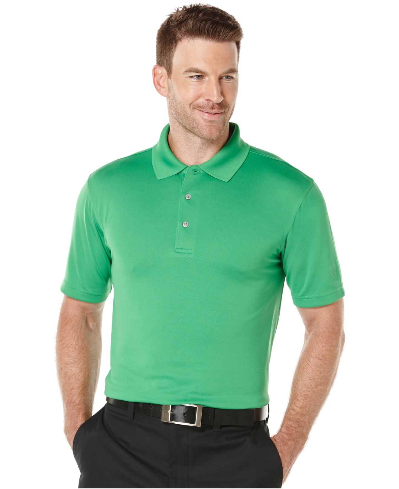 Lyst - Pga Tour Performance Solid Mesh Golf Polo in Green for Men