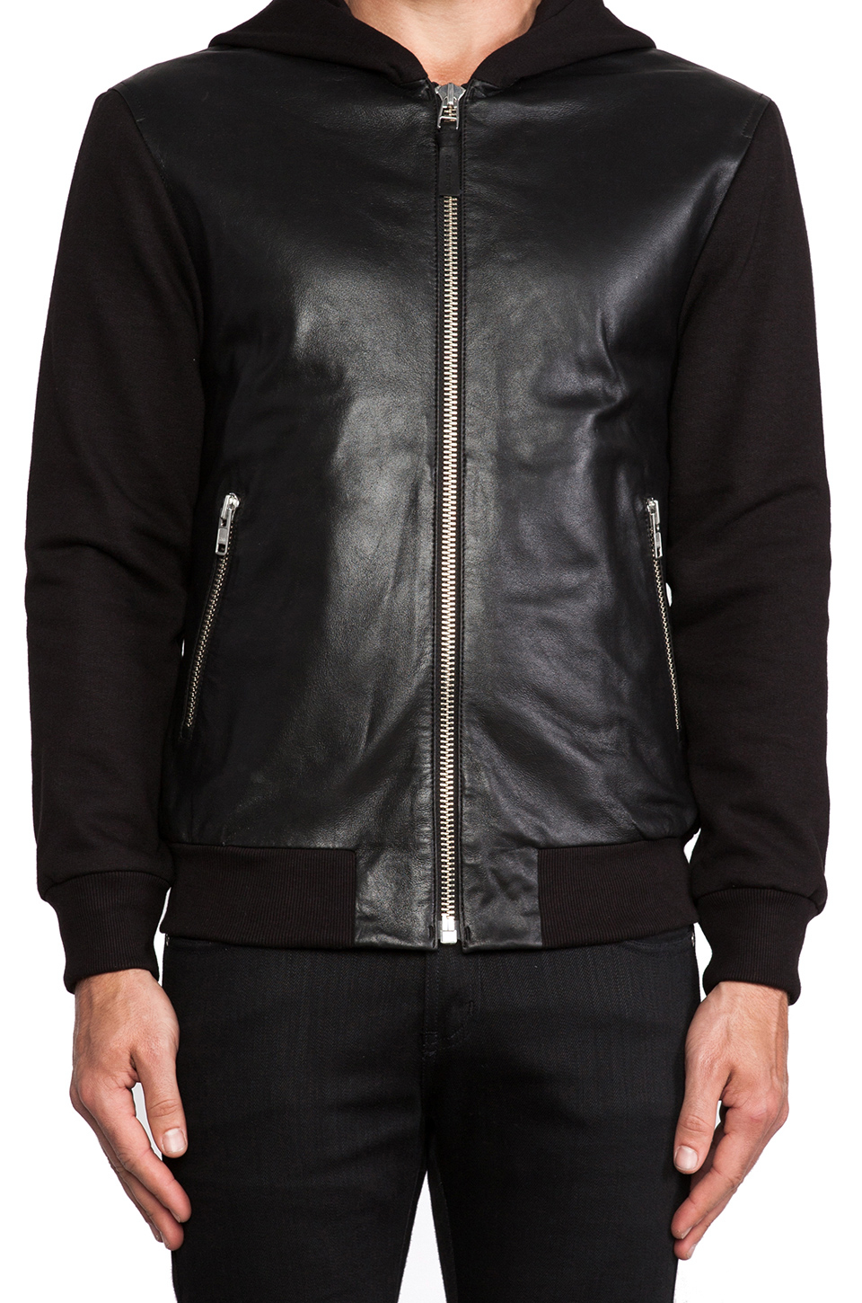Mackage Elvin Leather Hoodie in Black for Men - Lyst