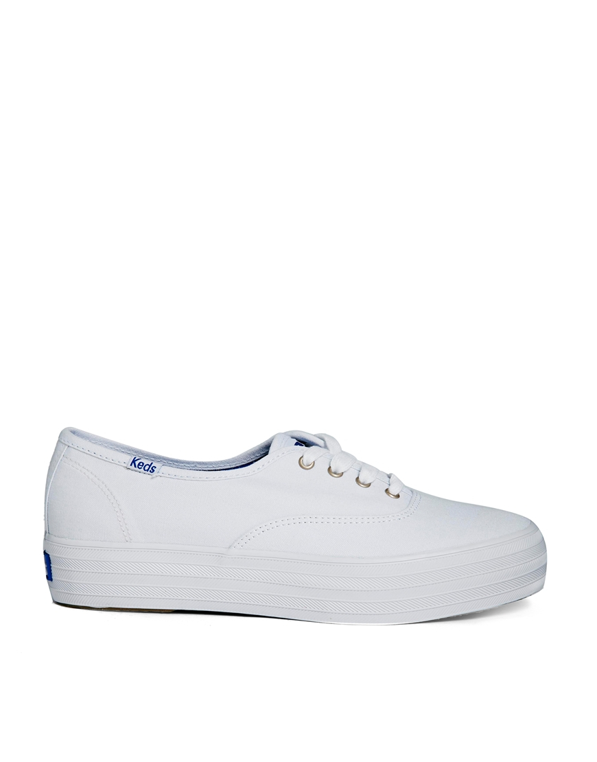 Lyst - Keds Champion Triple White Core Plimsoll Trainers in White