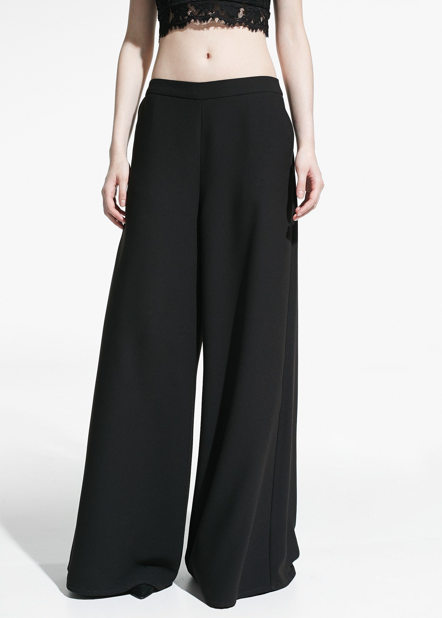 Lyst - Mango Palazzo Trousers in Black