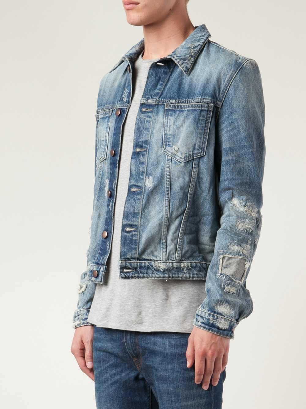 Lyst - Closed Distressed Jean Jacket in Blue for Men