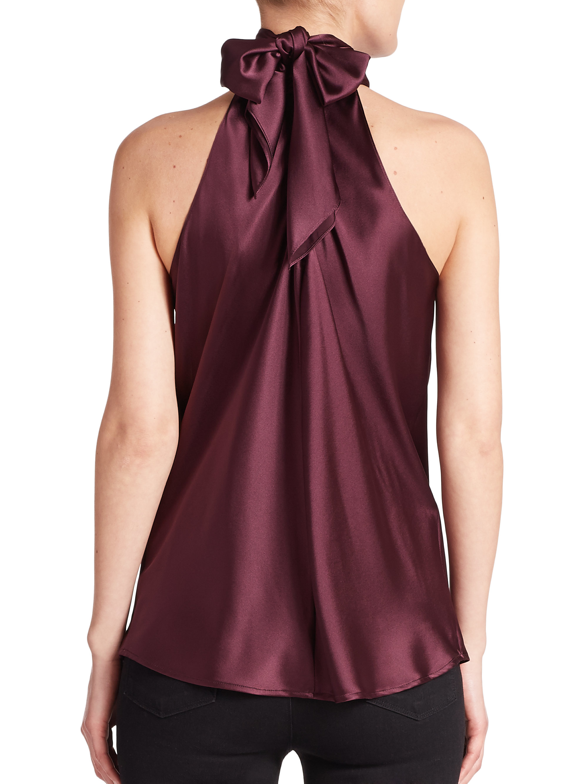 tie front sleeveless blouse