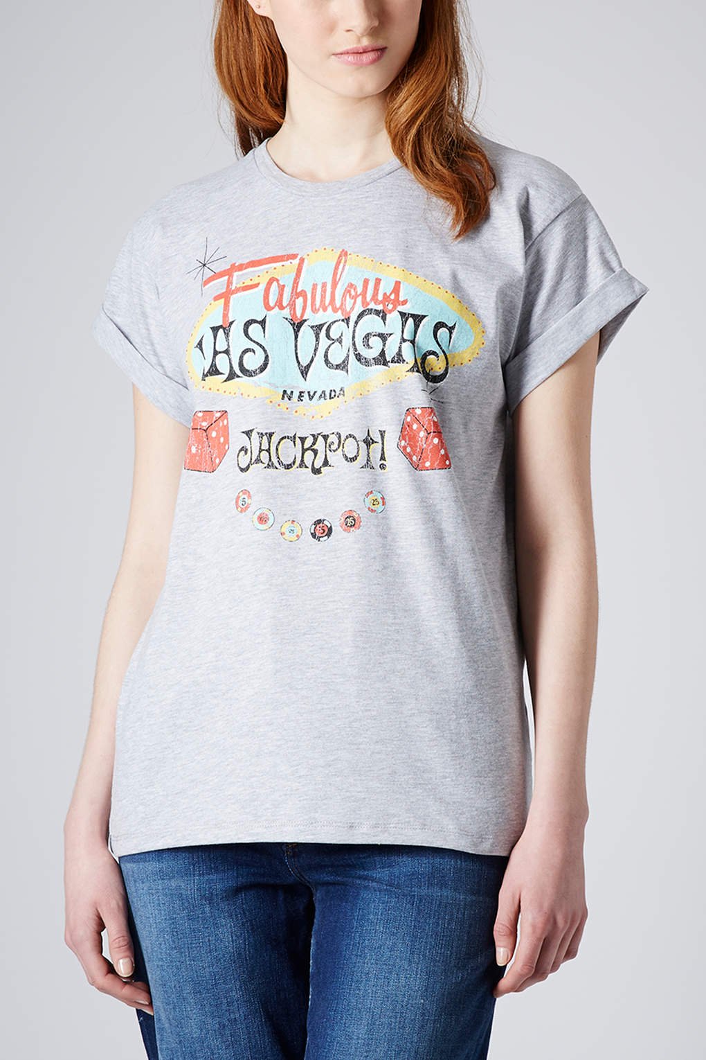 Lyst  Topshop Las Vegas Tee By Tee And Cake in Gray
