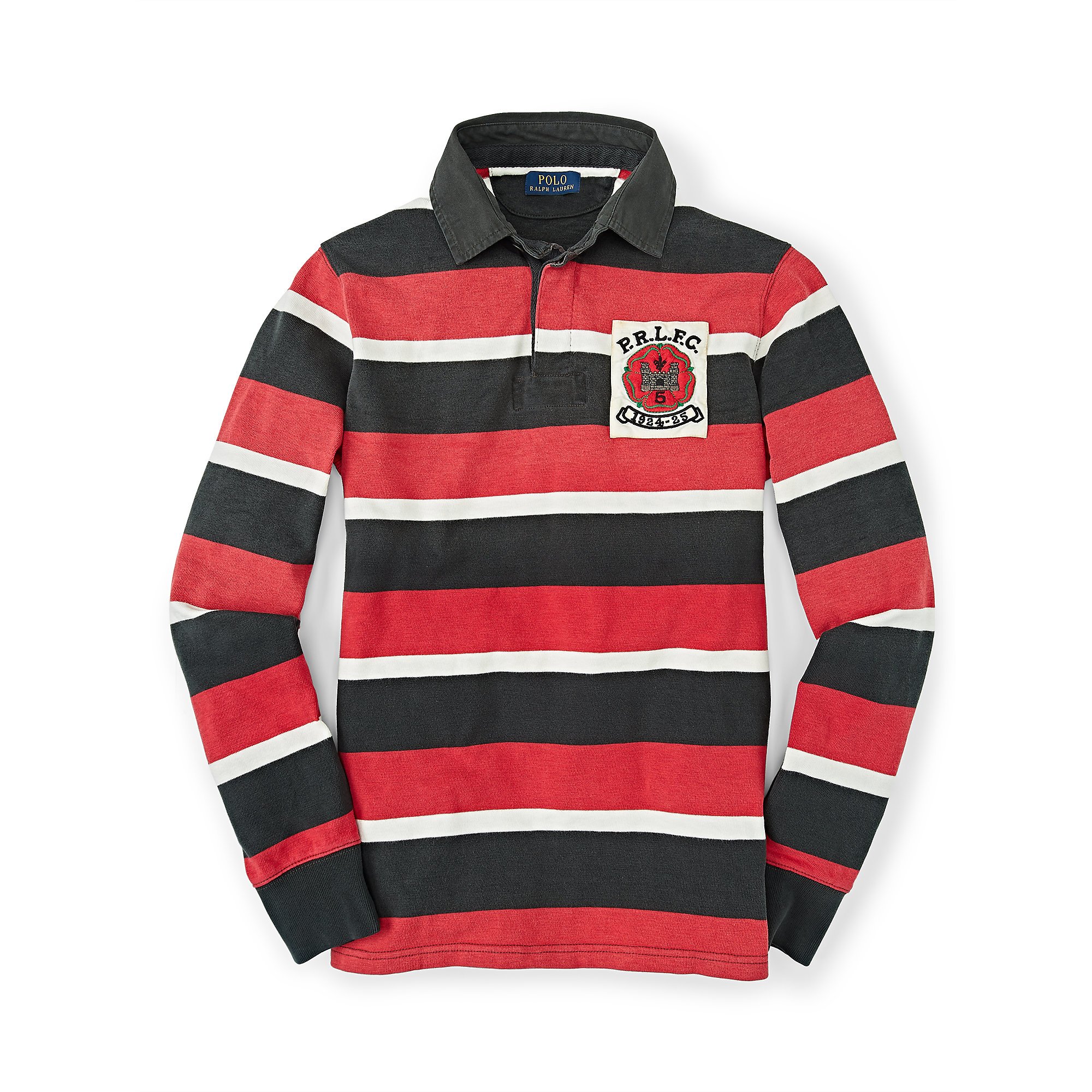 Polo Ralph Lauren Striped Cotton Rugby Shirt in Red for Men (jewel red ...
