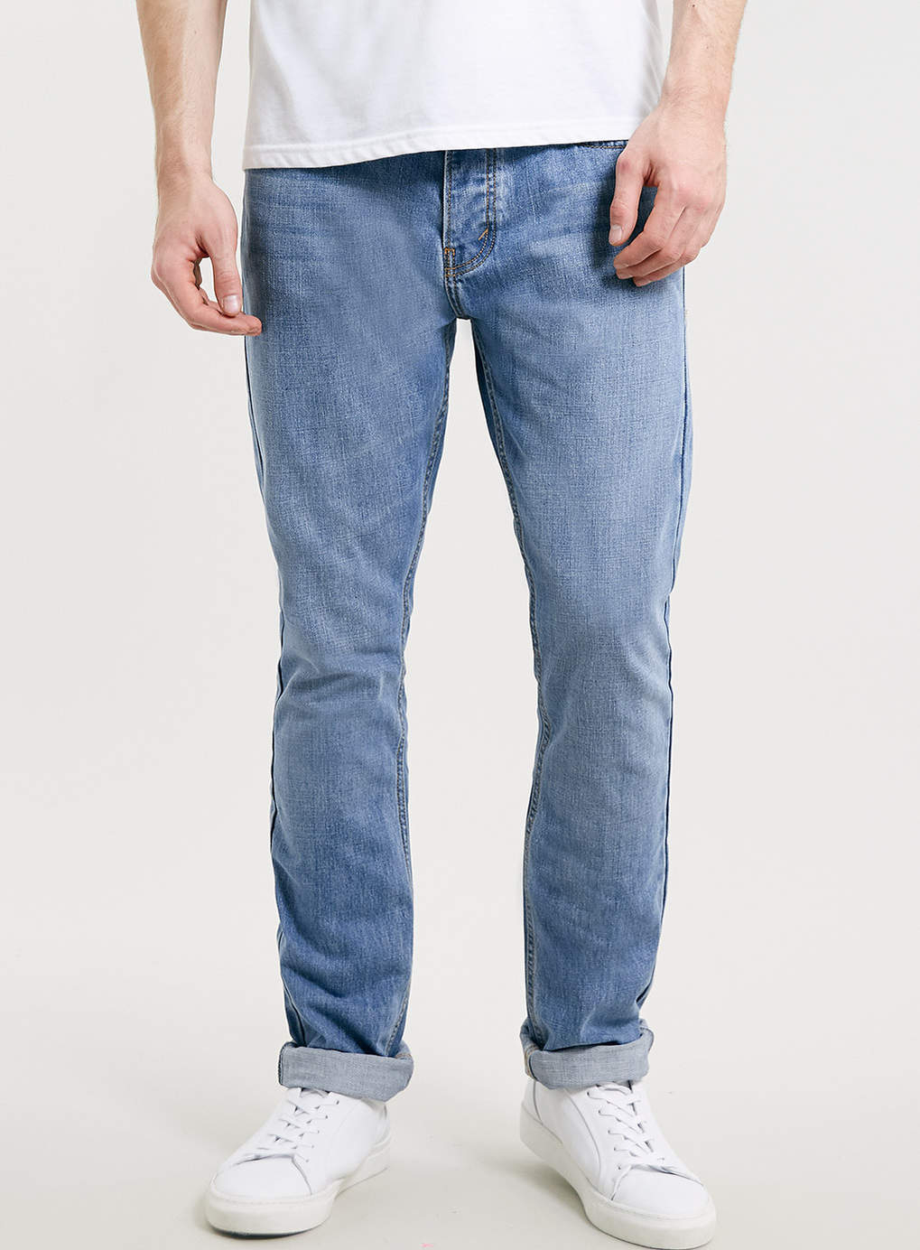 Topman Light Wash Vintage Slim Jeans in Blue for Men | Lyst