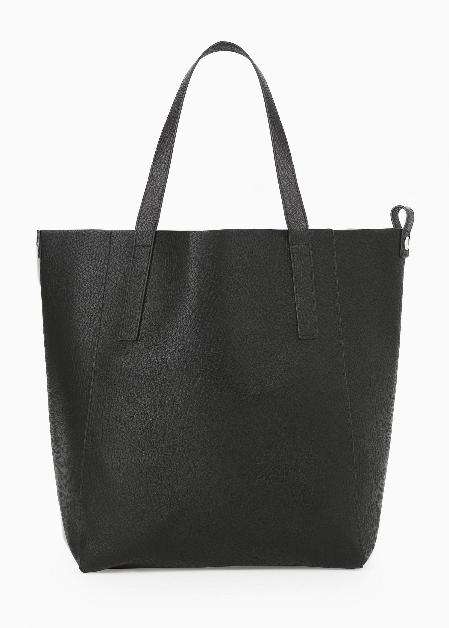 Lyst - Mango Faux-Leather Shopper Bag in Black