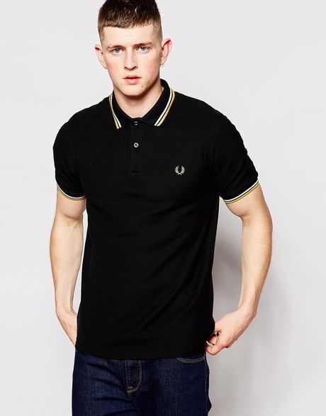 Fred Perry | Polo Shirt With Block Color Black for Men | Lyst