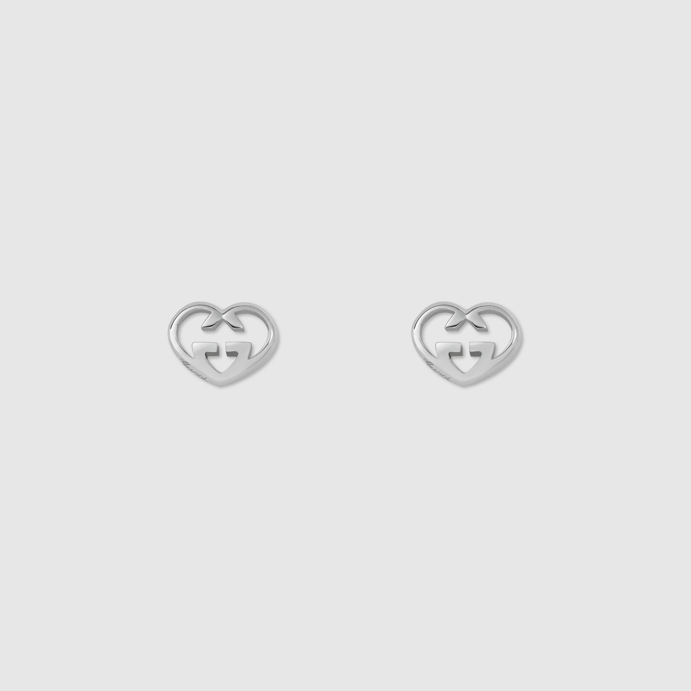 Gucci Heart Interlocking G Earrings in Metallic | Lyst