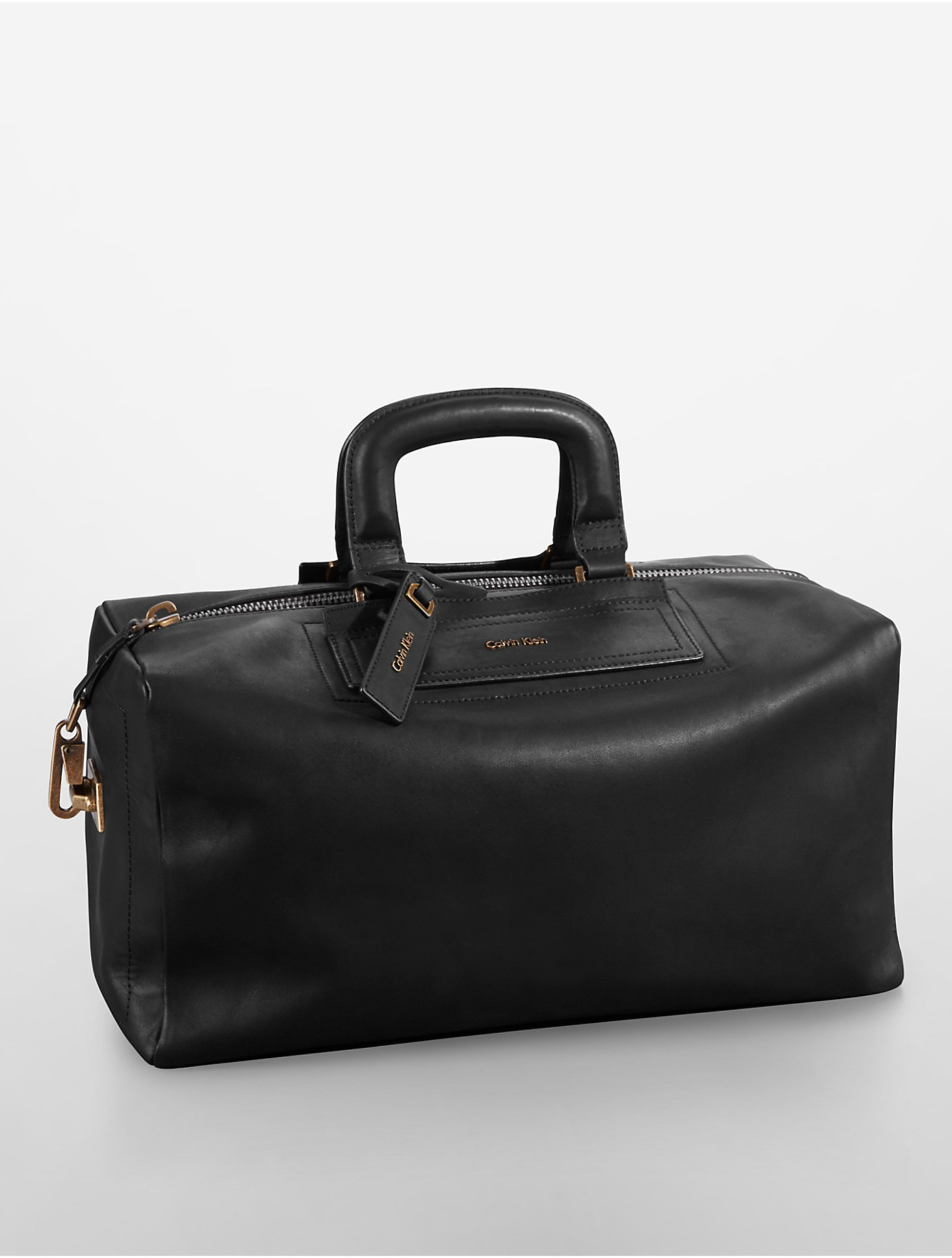 Lyst - Calvin klein Jeans Aster Leather Duffle Bag in Black