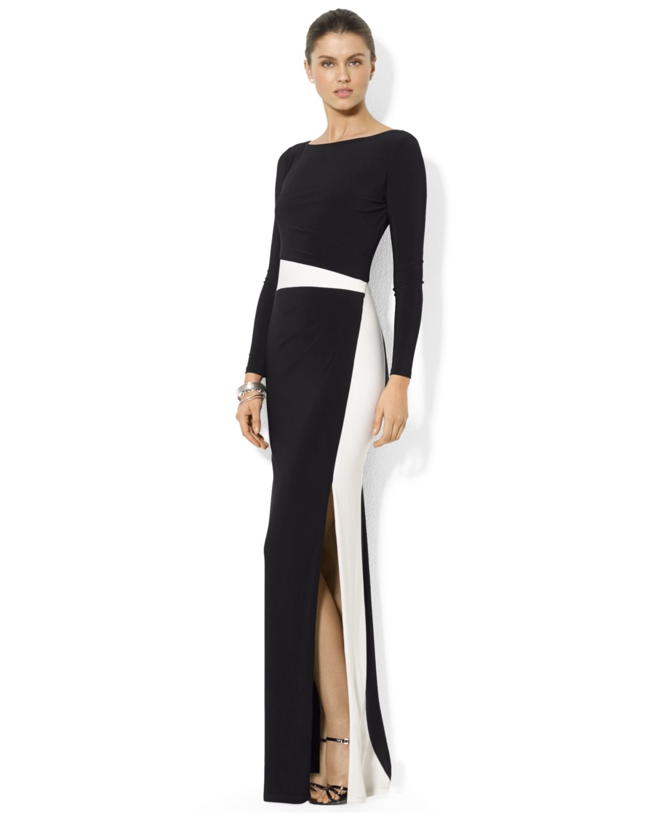 ralph lauren black long dress