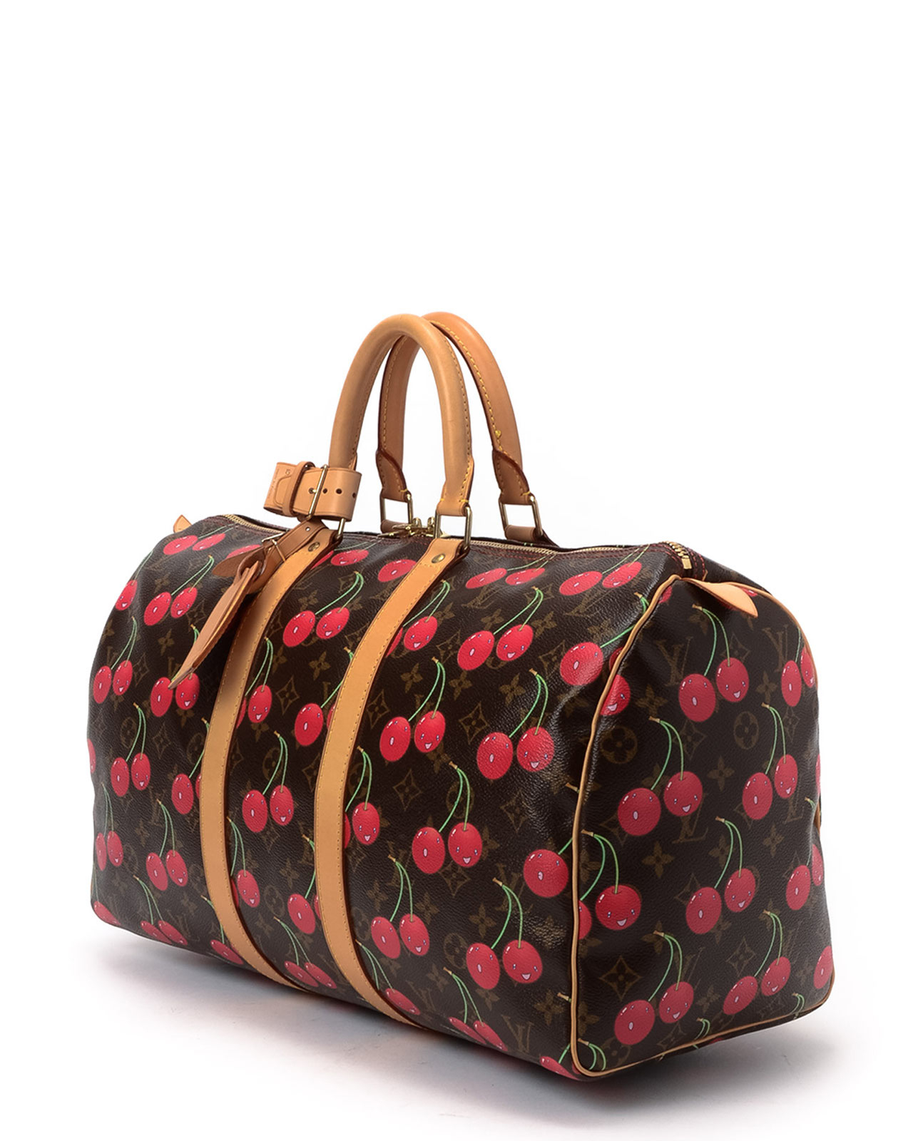 Louis vuitton Monogram Cherry Keepall 45 Handbag in Pink | Lyst