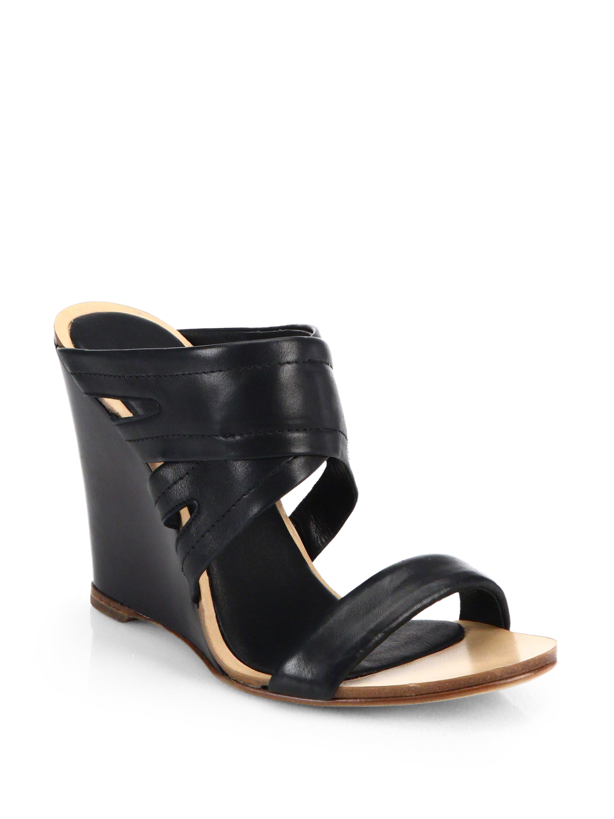 Lyst - Rag & Bone Shaw Mule Wedge Sandals in Black
