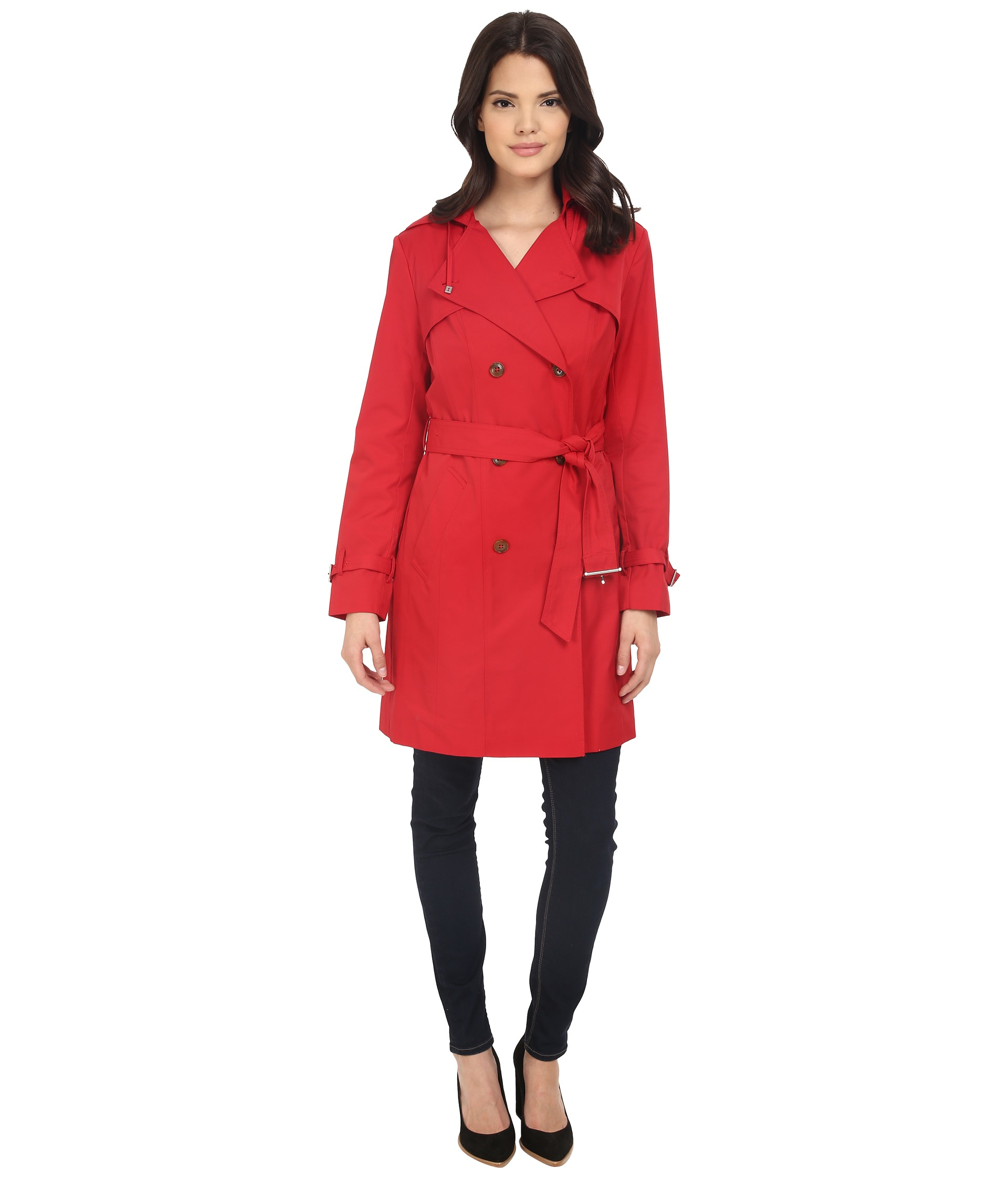Cole haan single-breasted plaid coat