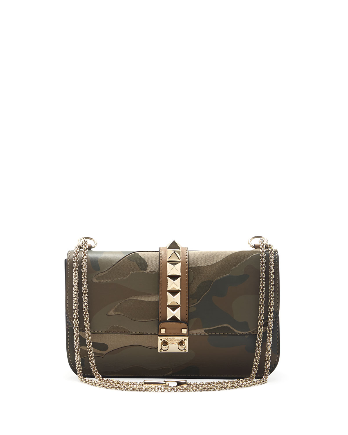 Lyst Valentino Camo Glam Lock Rockstud Flap Bag in Green