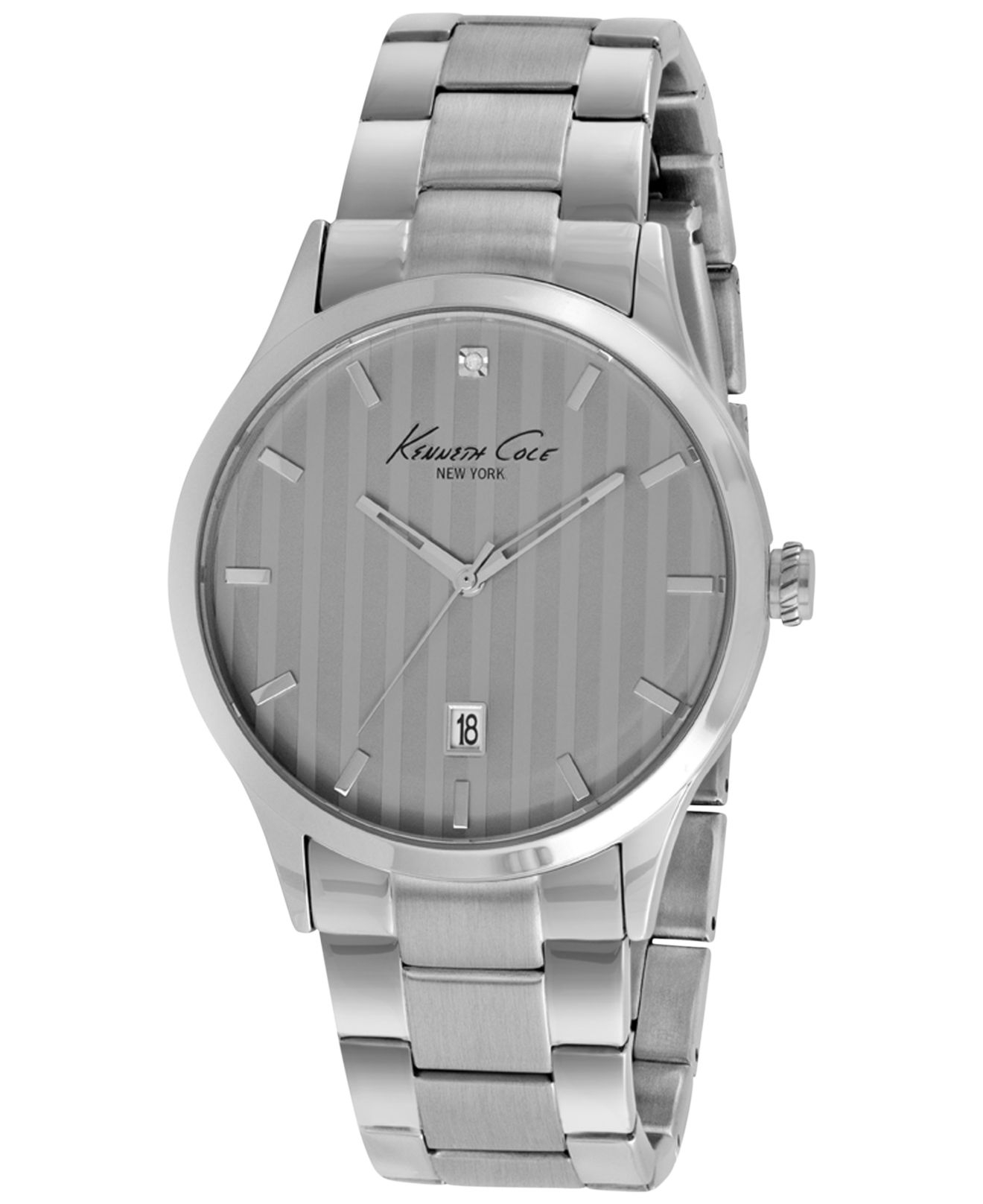 Kenneth cole Men's Diamond Accent Stainless Steel Bracelet Watch 42mm ...