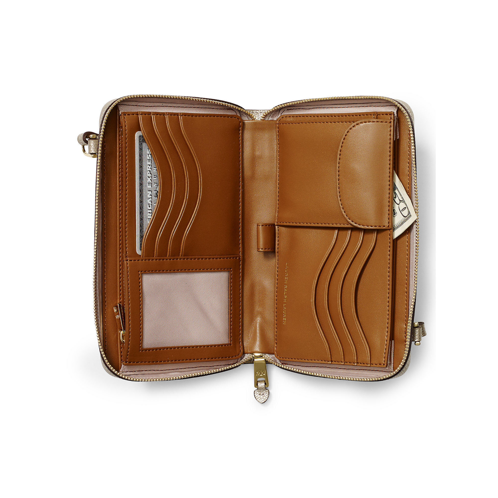 Lyst Ralph Lauren Whitby Leather Cross Body Bag In Metallic Gallery