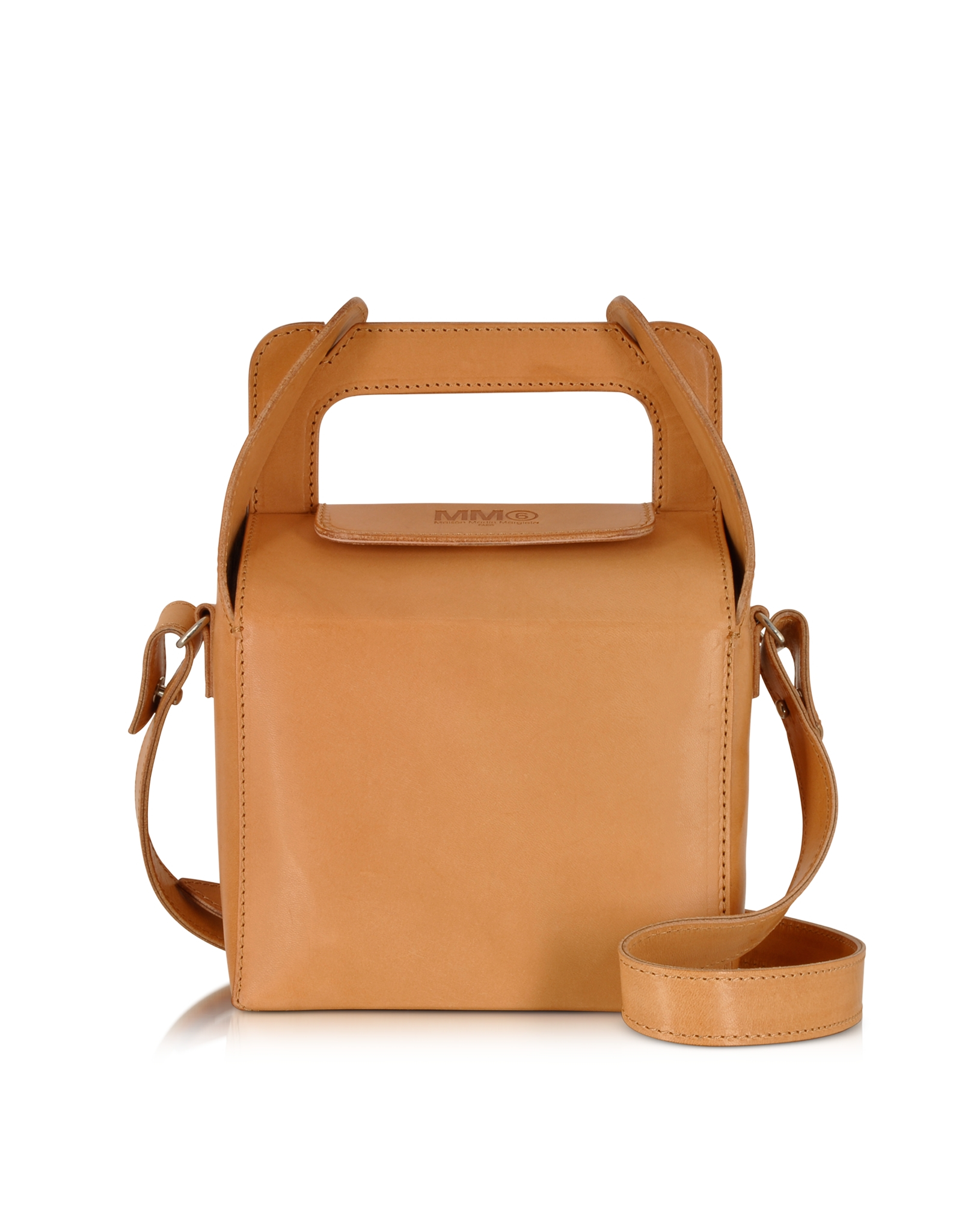 Mm6 by maison martin margiela Natural Leather Lunch Box Bag in Brown | Lyst
