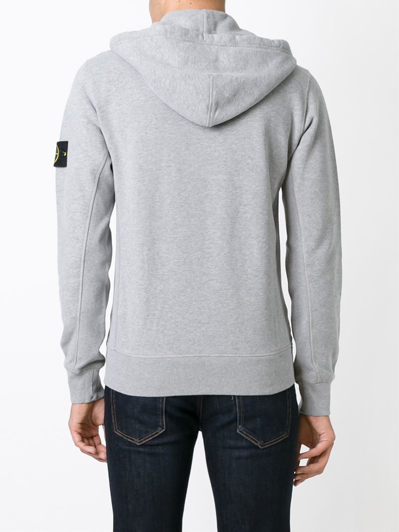 Lyst - Stone Island Zipped Hoodie in Gray for Men