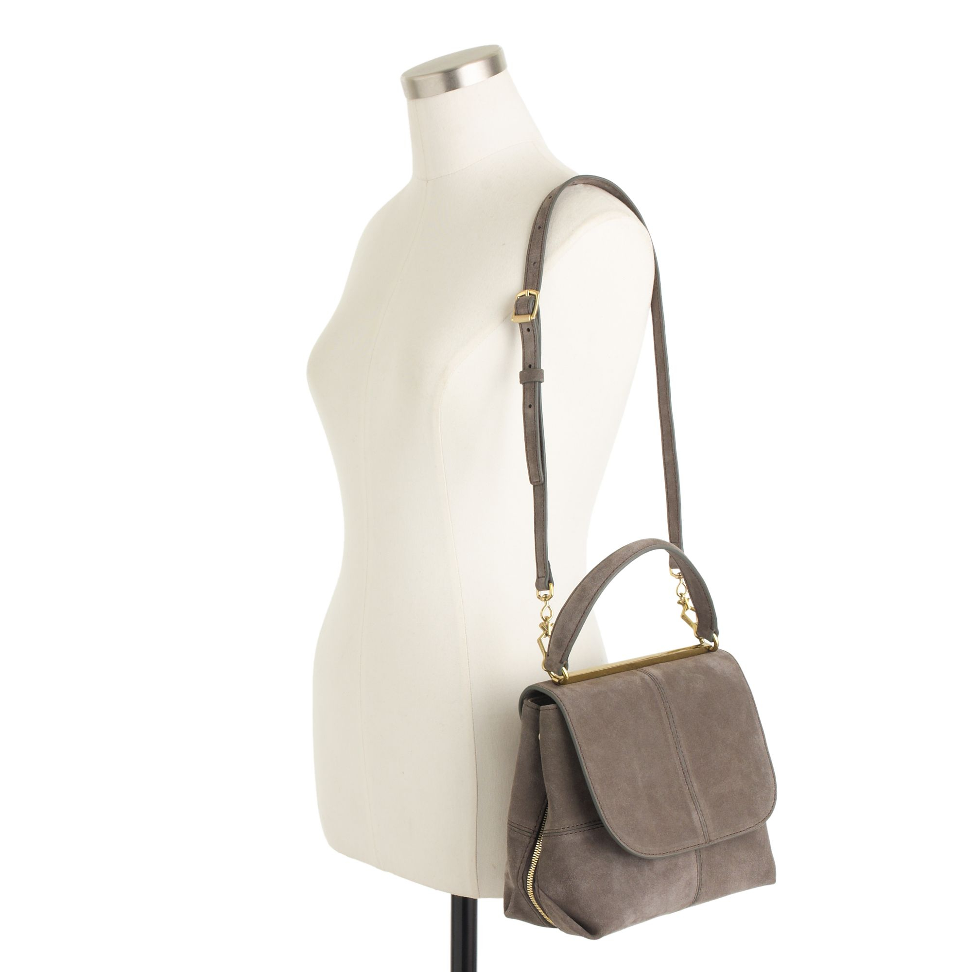 J.crew Hughes Suede Purse in Gray Lyst