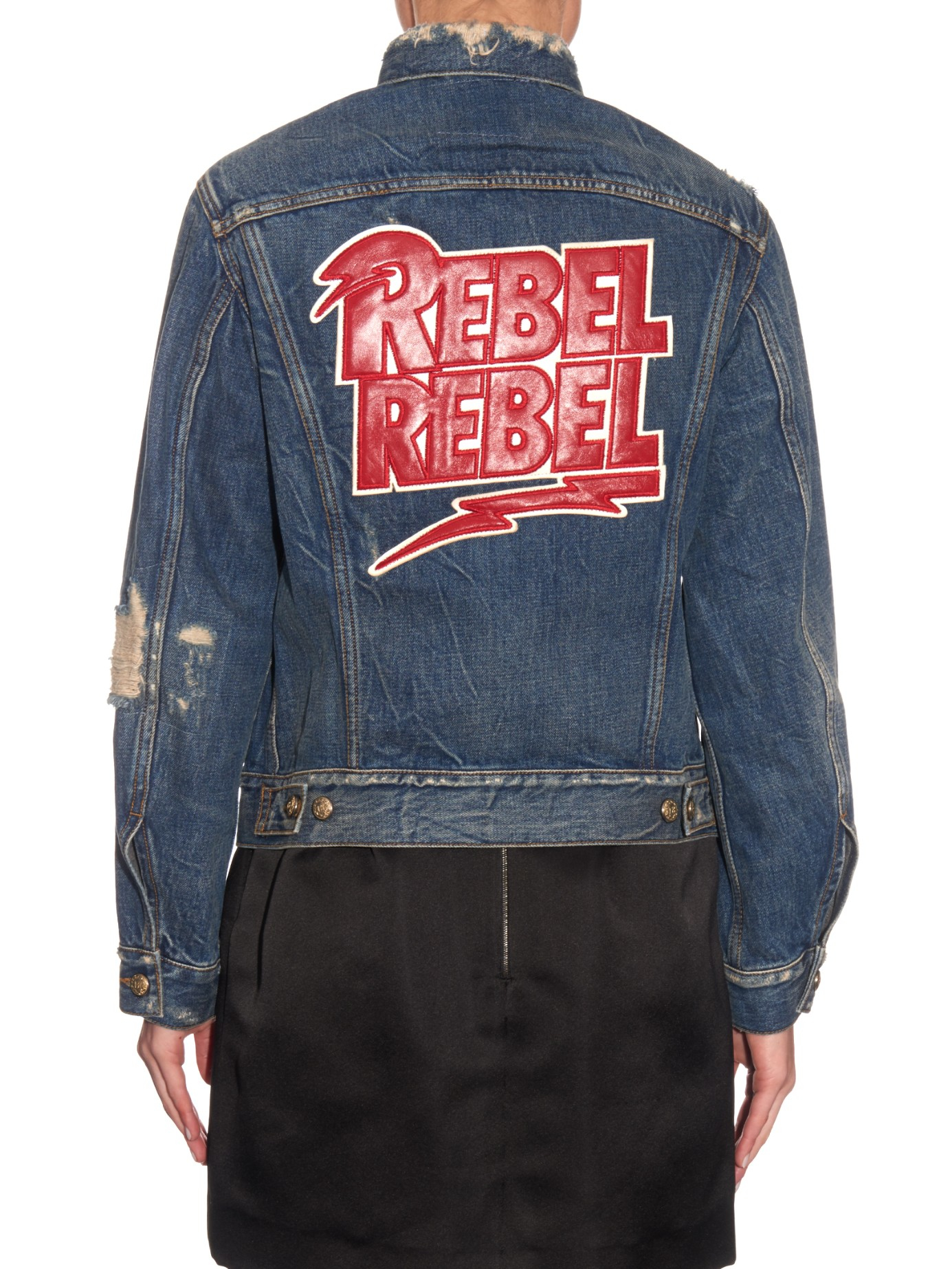 R13 Rebel Rebel-appliqué Denim Jacket in Blue | Lyst