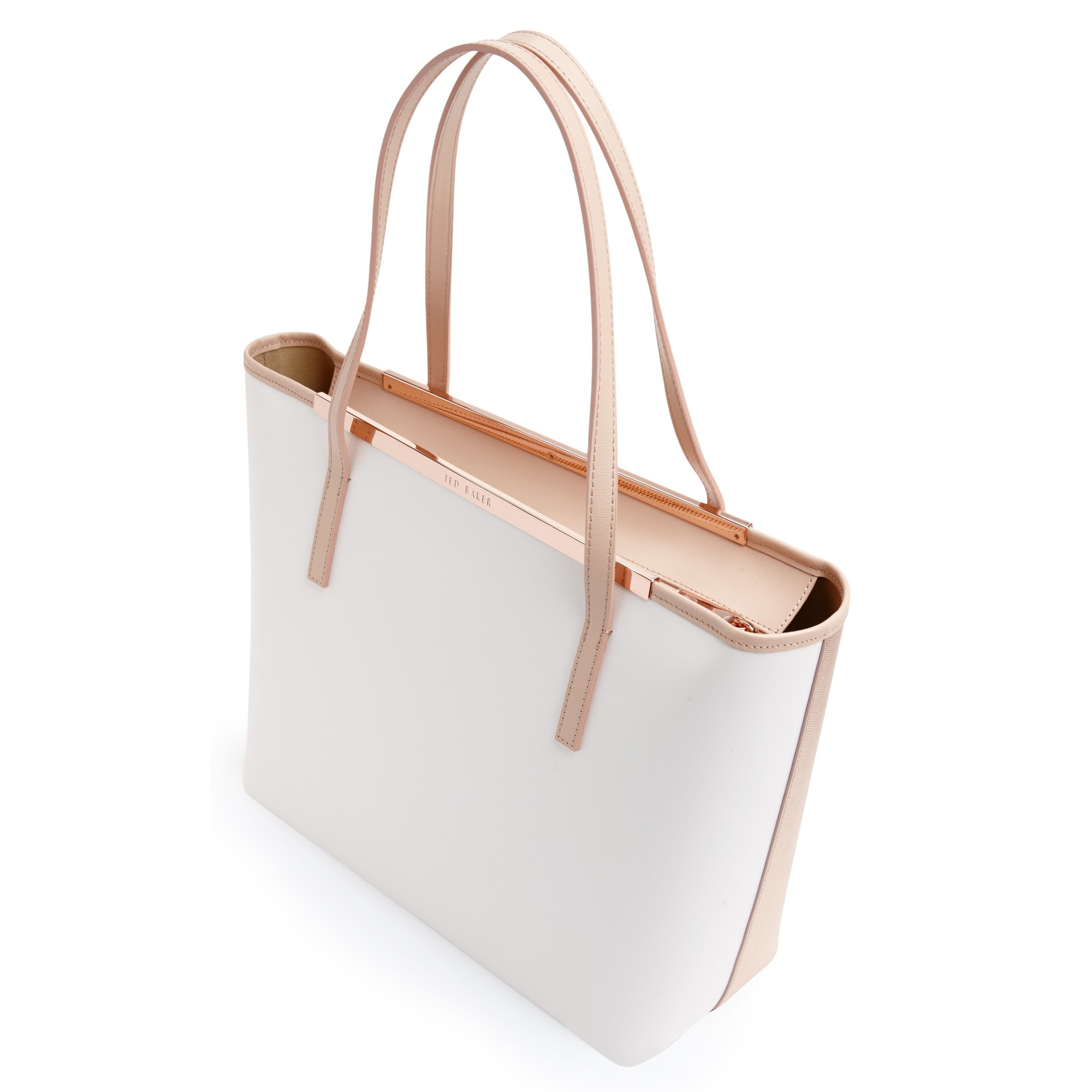 Ted Baker | Beige Lolana Metallic Block Large Leather Shopper Bag | Lyst