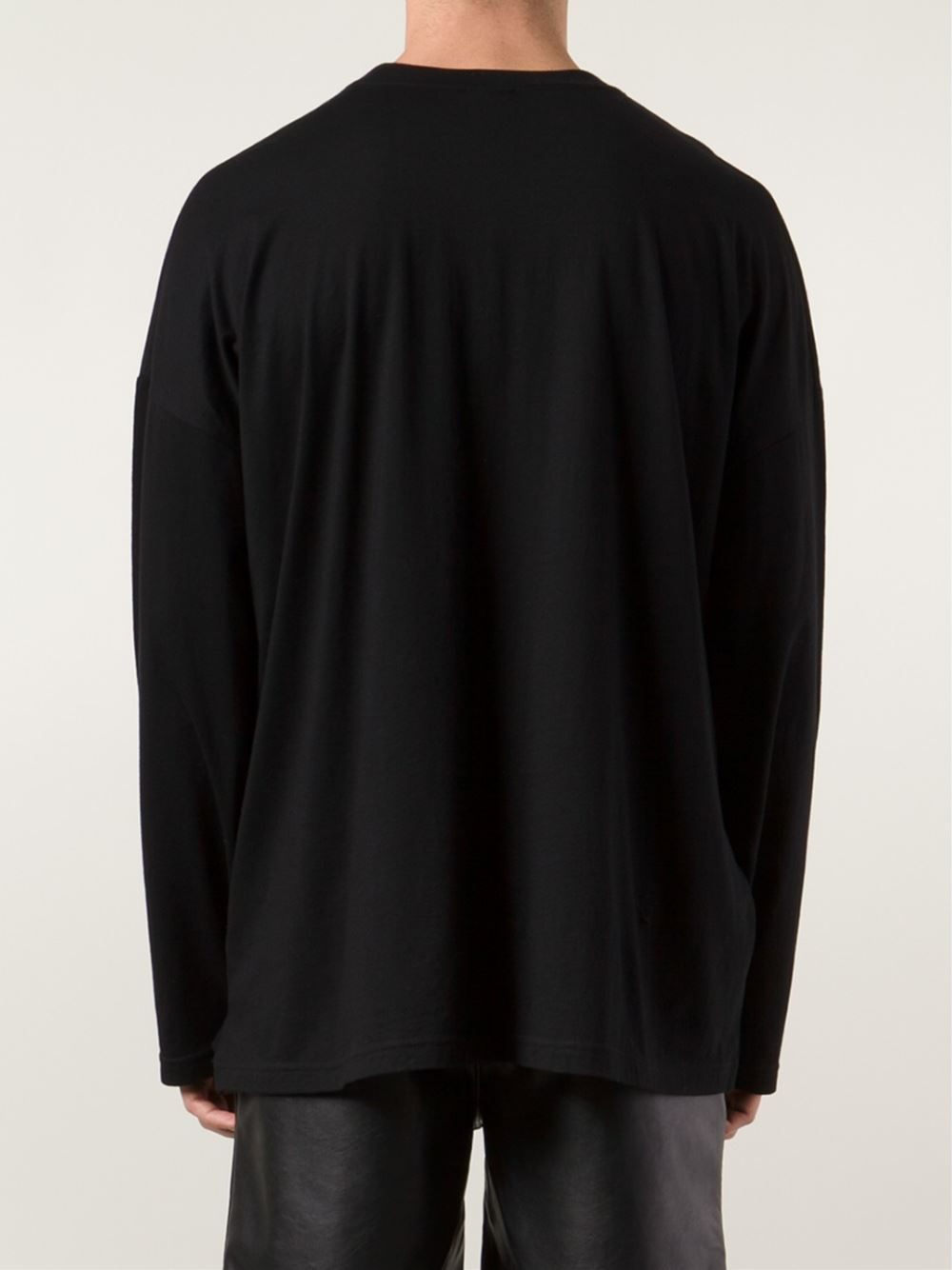 KTZ | Black Mesh Detail Long Sleeve T-Shirt for Men | Lyst