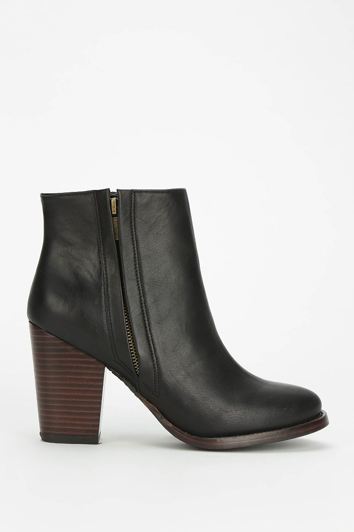 black stacked heel boot