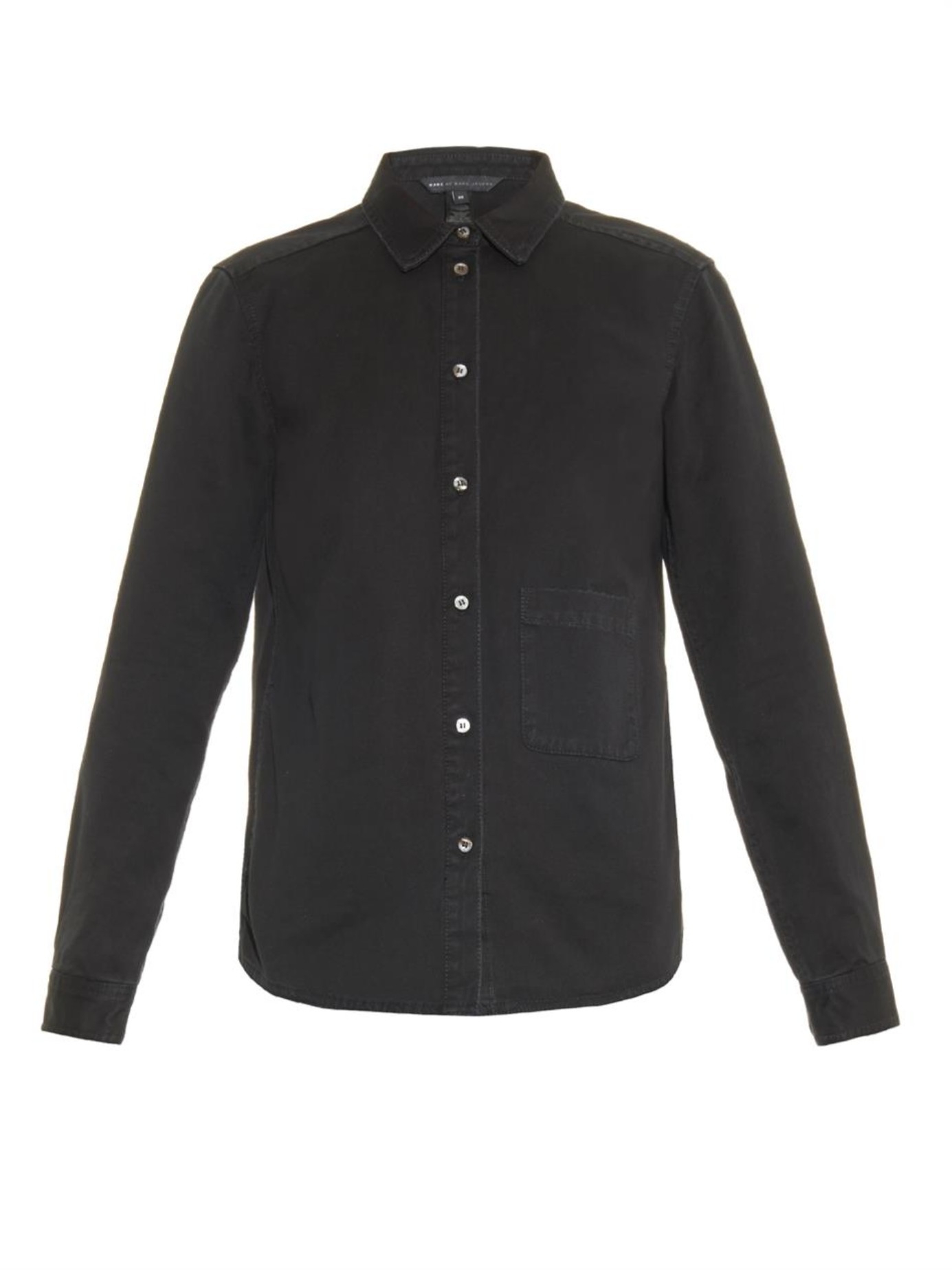 lyst marc by marc cotton denim shirt in black lyst marc by marc cotton denim shirt in black