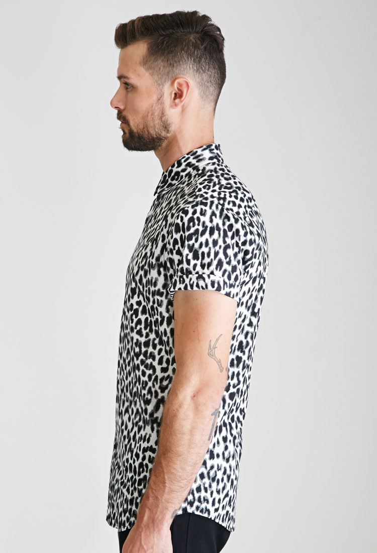 Forever 21 Leopard Print Button-down Shirt for Men | Lyst