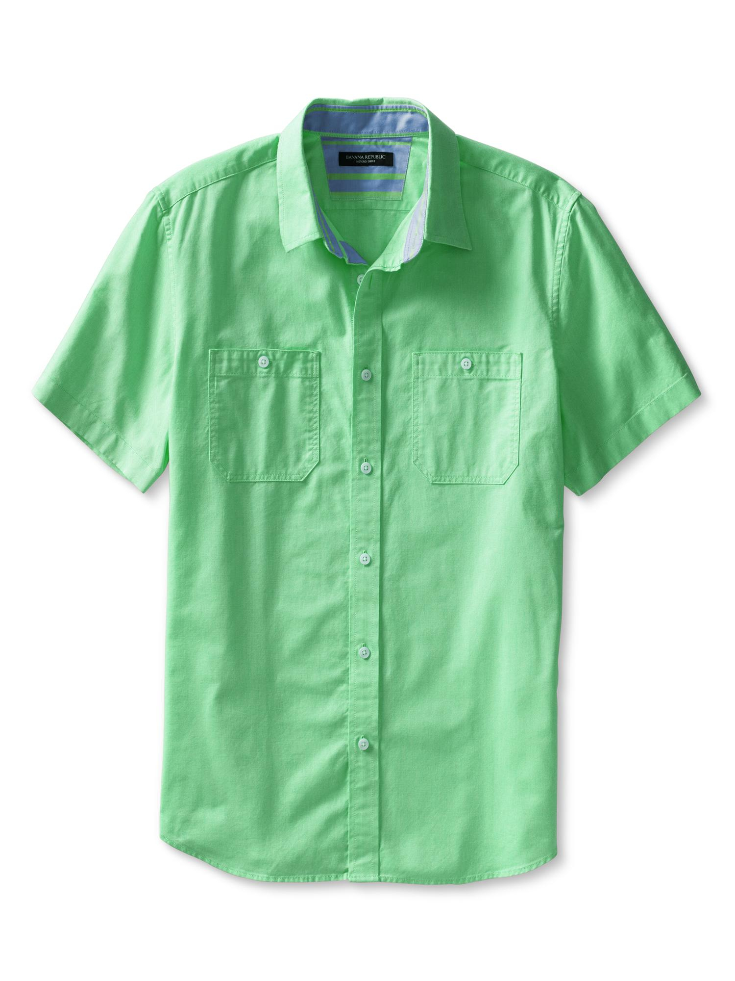 Banana Republic Cotton Short Sleeve Utility Shirt Mint Leaf in Green ...