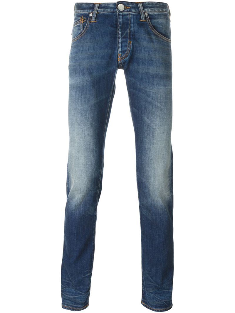 Armani jeans Stone Washed Skinny Jeans in Blue for Men - Save 30% | Lyst