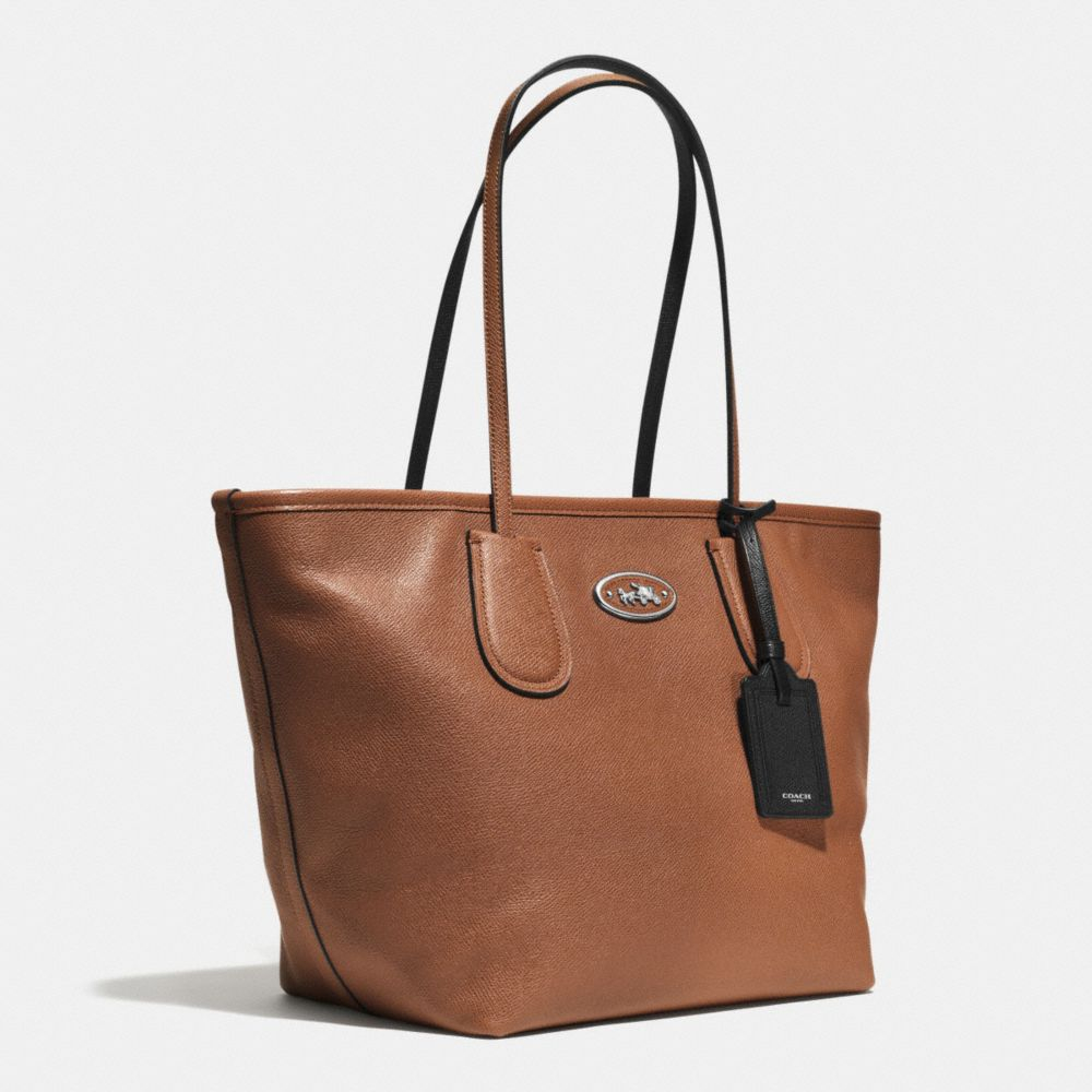 Coach Taxi Zip Top Tote In Leather in Black | Lyst
