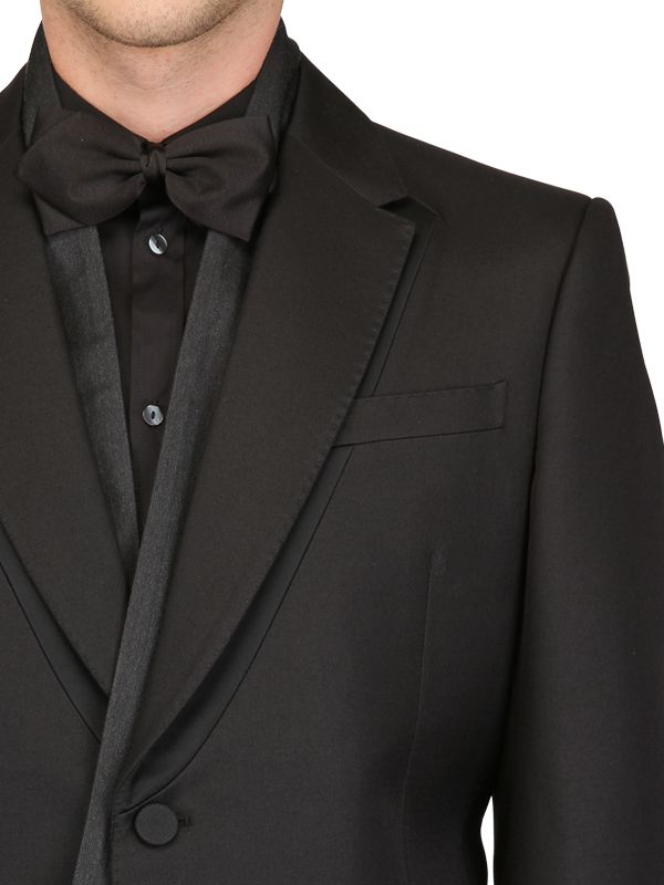 Valentino Shadow Effect Wool and Silk Tuxedo in Black for Men | Lyst