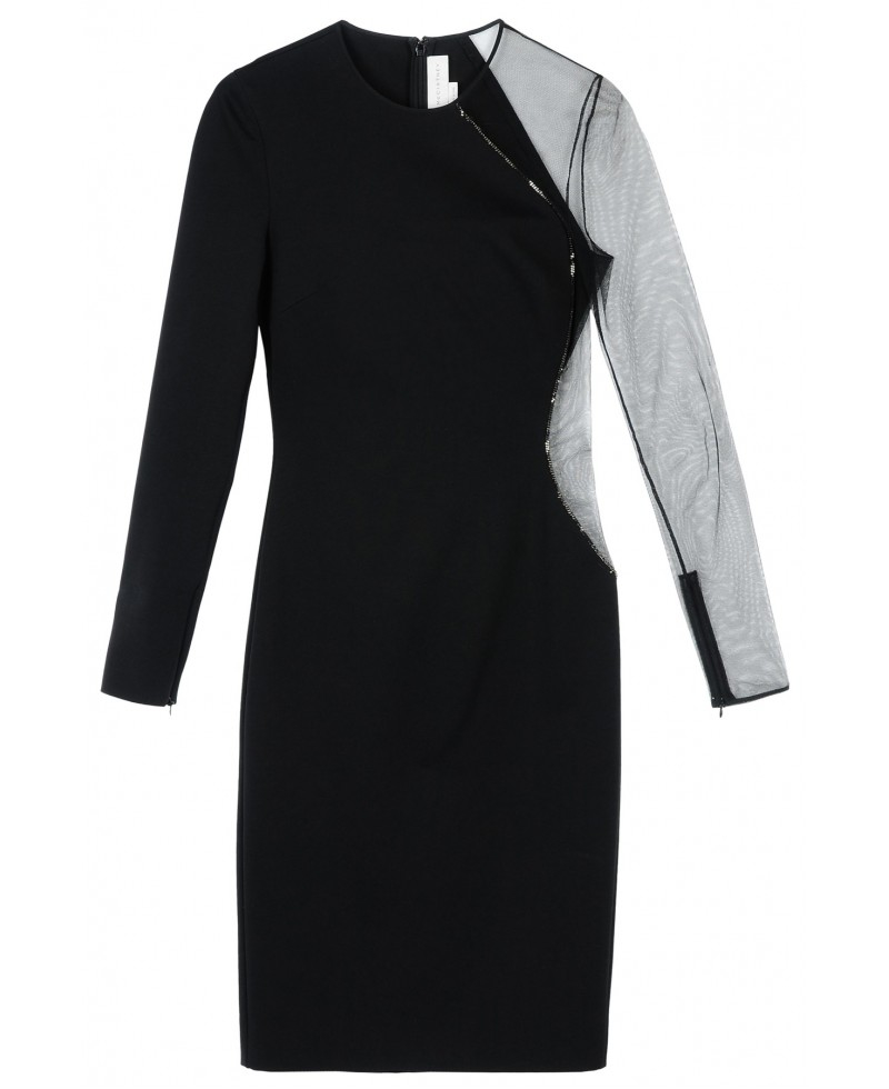 Lyst Stella Mccartney Black Jersey Chain Dress in Black