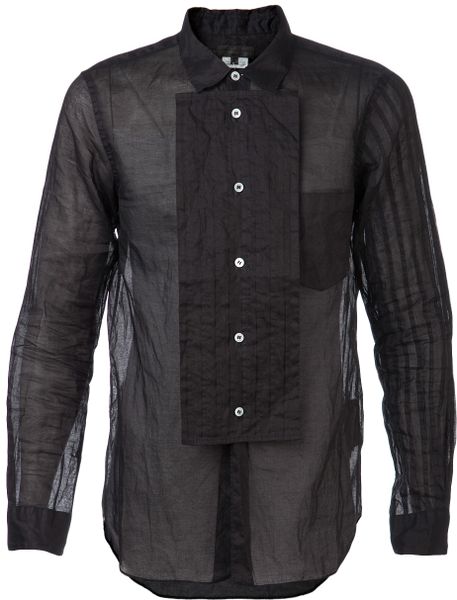 Comme Des Garçons Sheer Button Down Shirt in Black for Men - Lyst