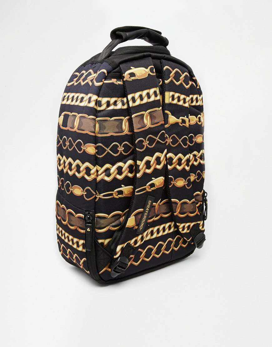 Sprayground Gold Chains Backpack in Metallic for Men | Lyst