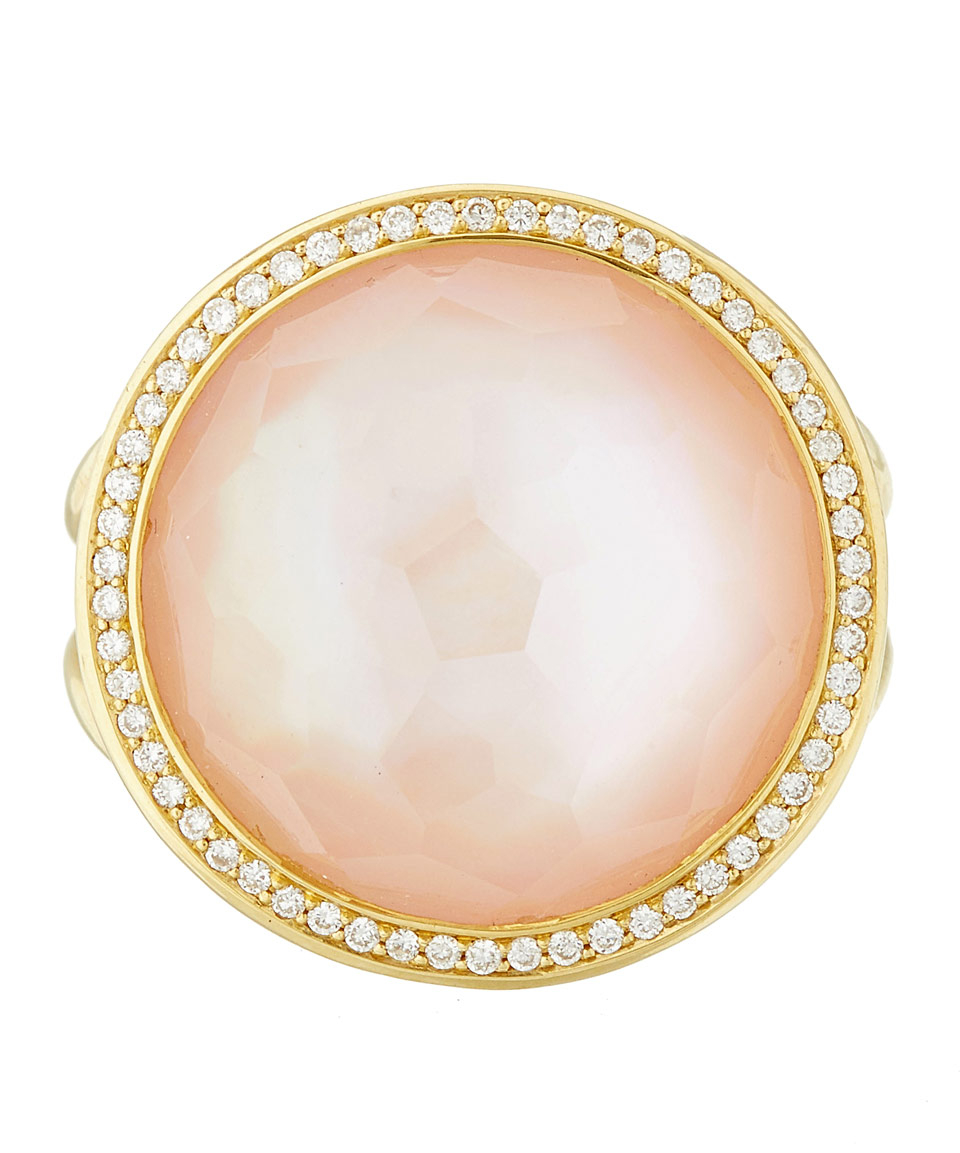 Ippolita Gold Mother Of Pearl And Diamond Lollipop Ring in Gold | Lyst