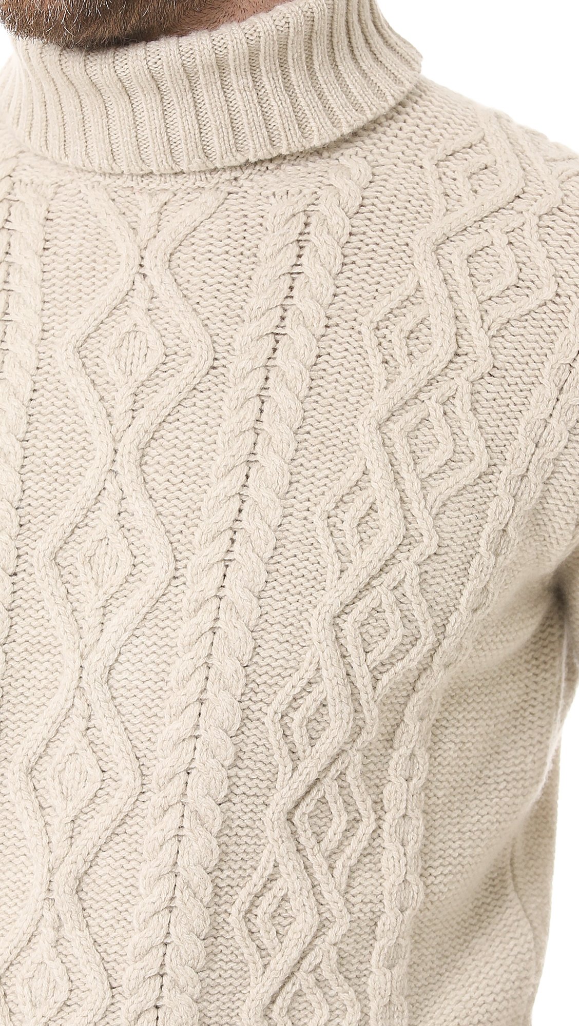 Lyst - Inis meáin Aran Turtleneck Sweater in Natural for Men