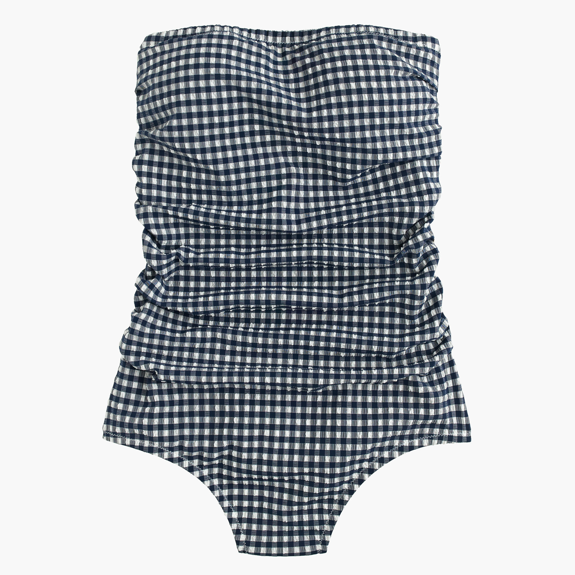 Lyst J Crew D Cup Ruched Bandeau One Piece Swimsuit In Gingham